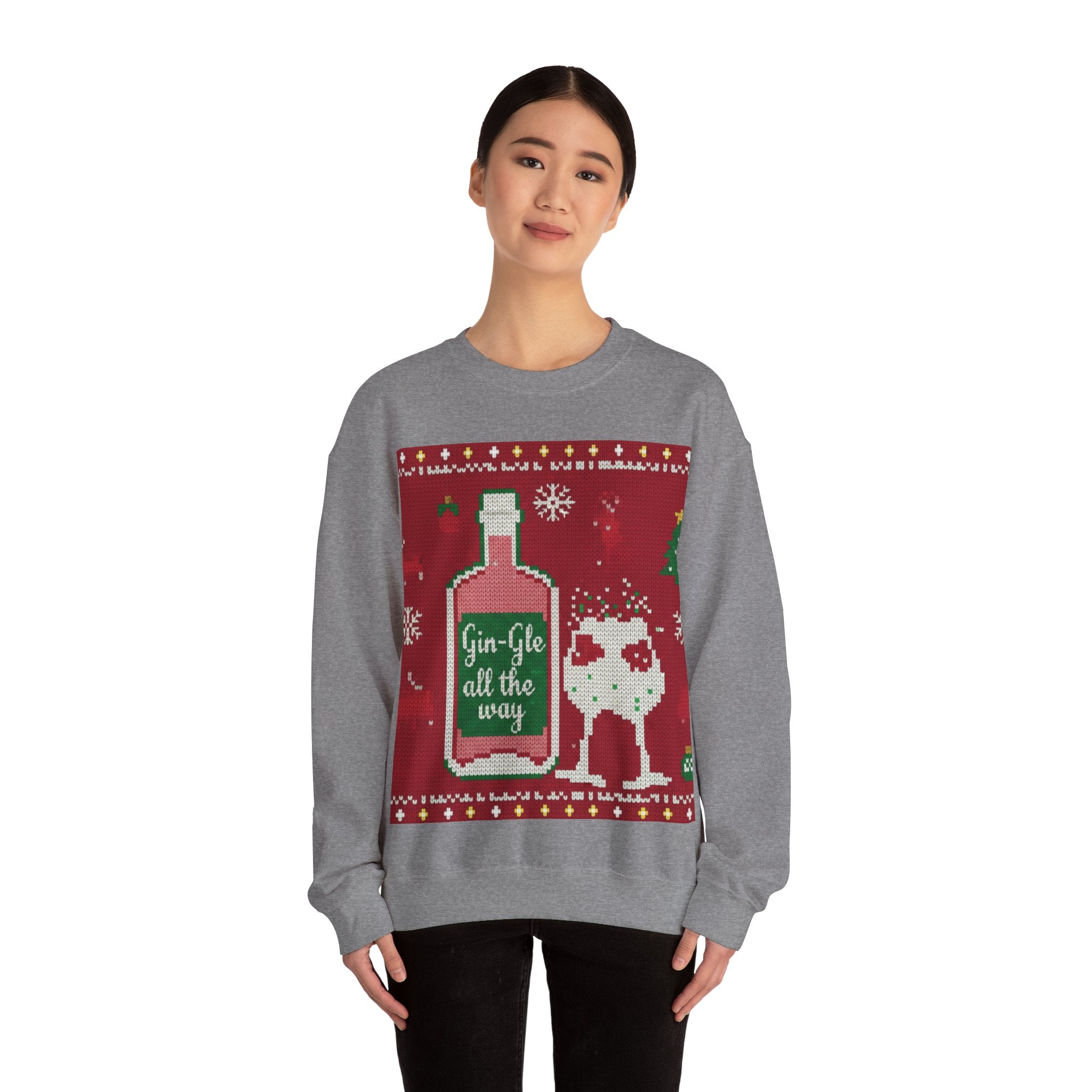 Ugly Xmas Jumper Sweatshirt — "Gin-Gle All the Way" Christmas Crewneck