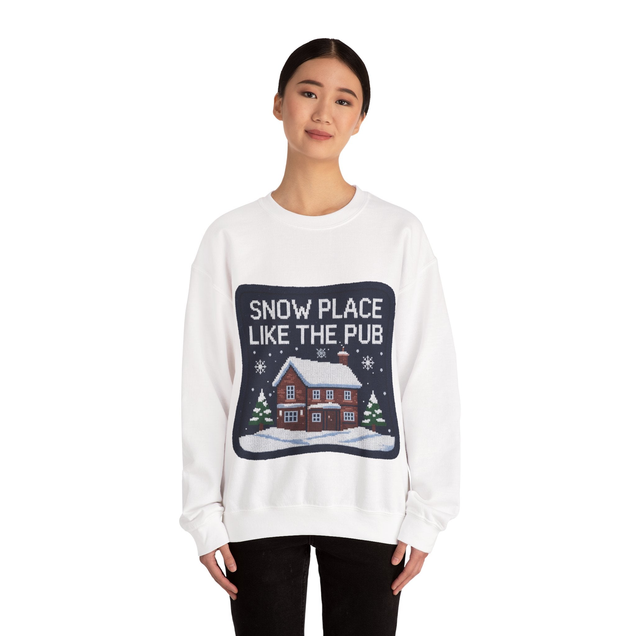 Ugly Xmas Jumper Sweatshirt — "Snow place like the pub" Christmas Crewneck