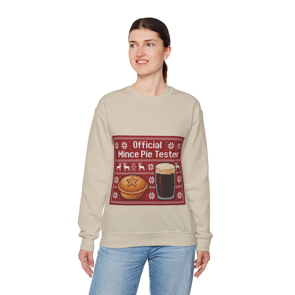 Ugly Xmas Jumper Sweatshirt — "Official Mince Pie Tester" Christmas Crewneck