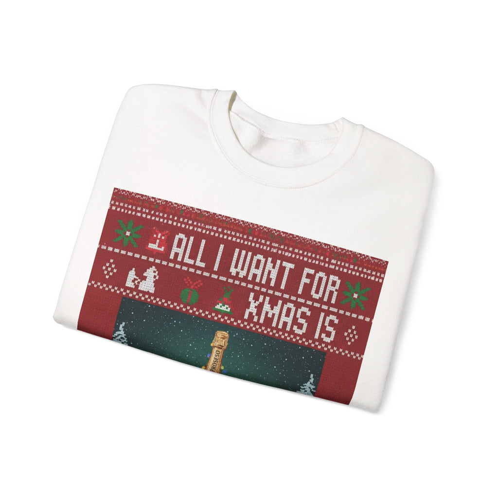Ugly Xmas Jumper Sweatshirt — "All I want for Xmas is" Christmas Crewneck