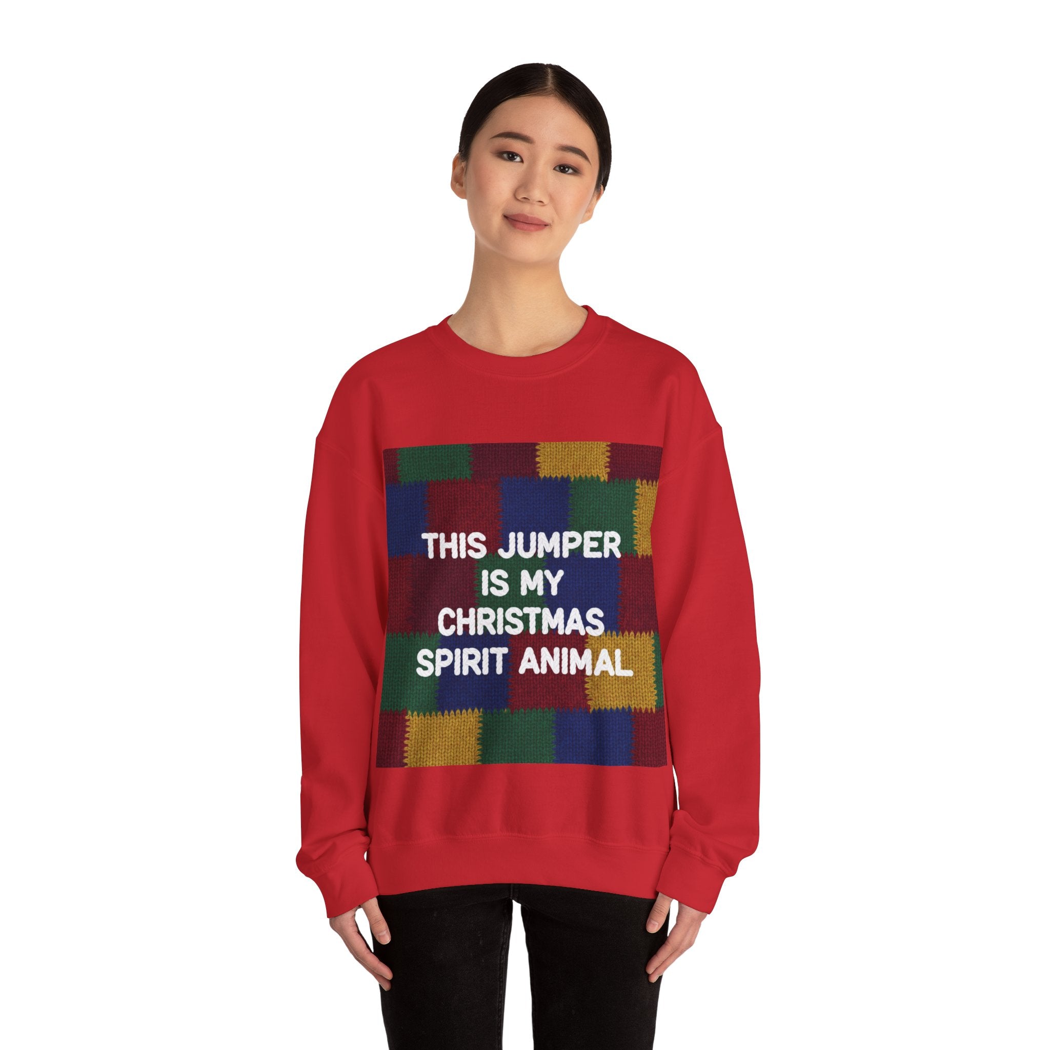 Ugly Xmas Jumper Sweatshirt — "This Jumper is my Christmas Spirit Animal" Christmas Crewneck