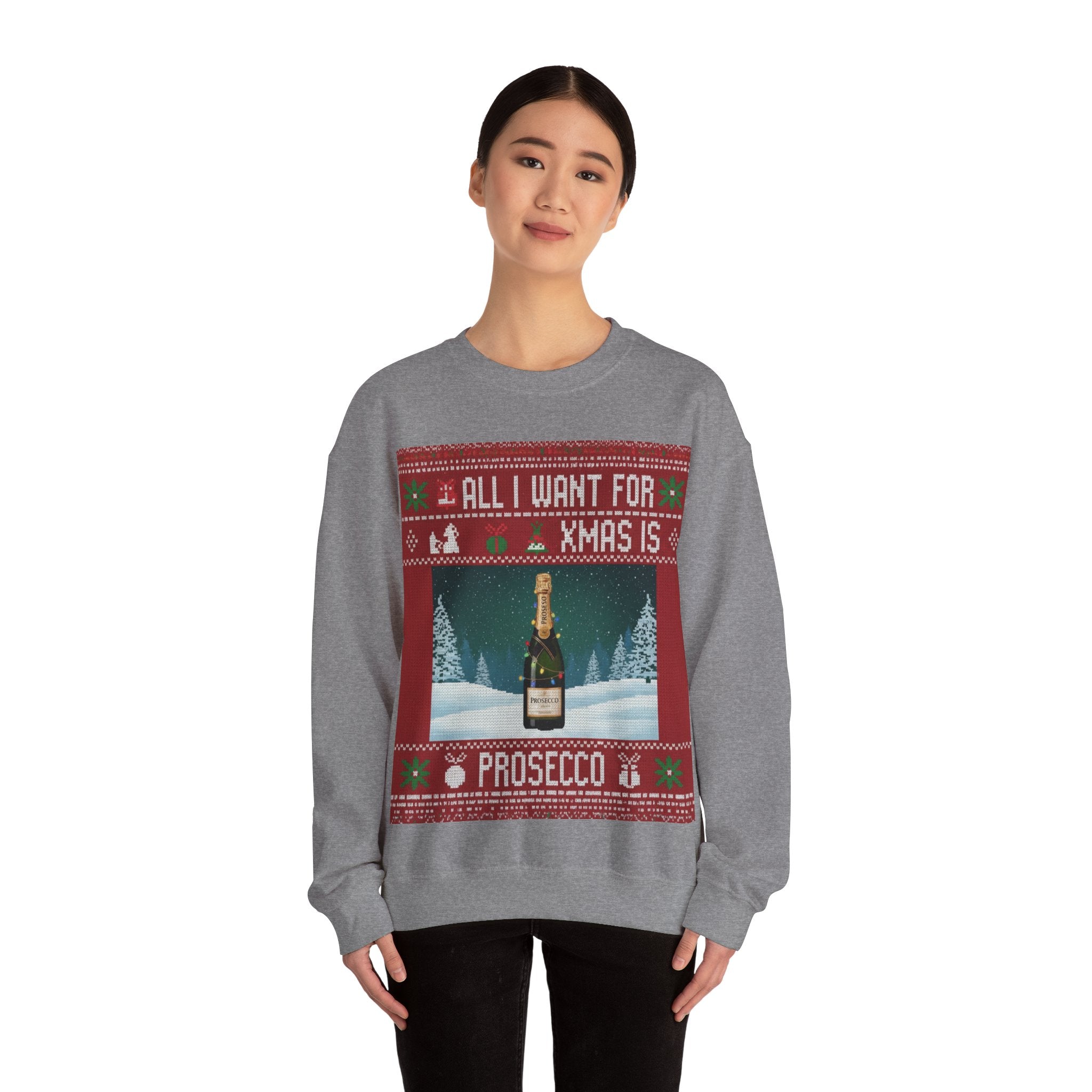 Ugly Xmas Jumper Sweatshirt — "All I want for Xmas is" Christmas Crewneck