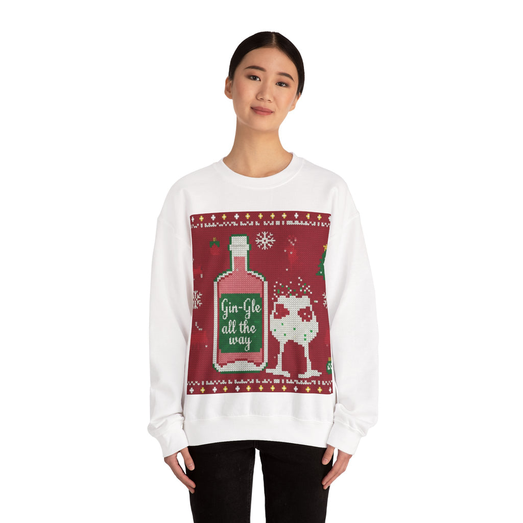 Ugly Xmas Jumper Sweatshirt — "Gin-Gle All the Way" Christmas Crewneck
