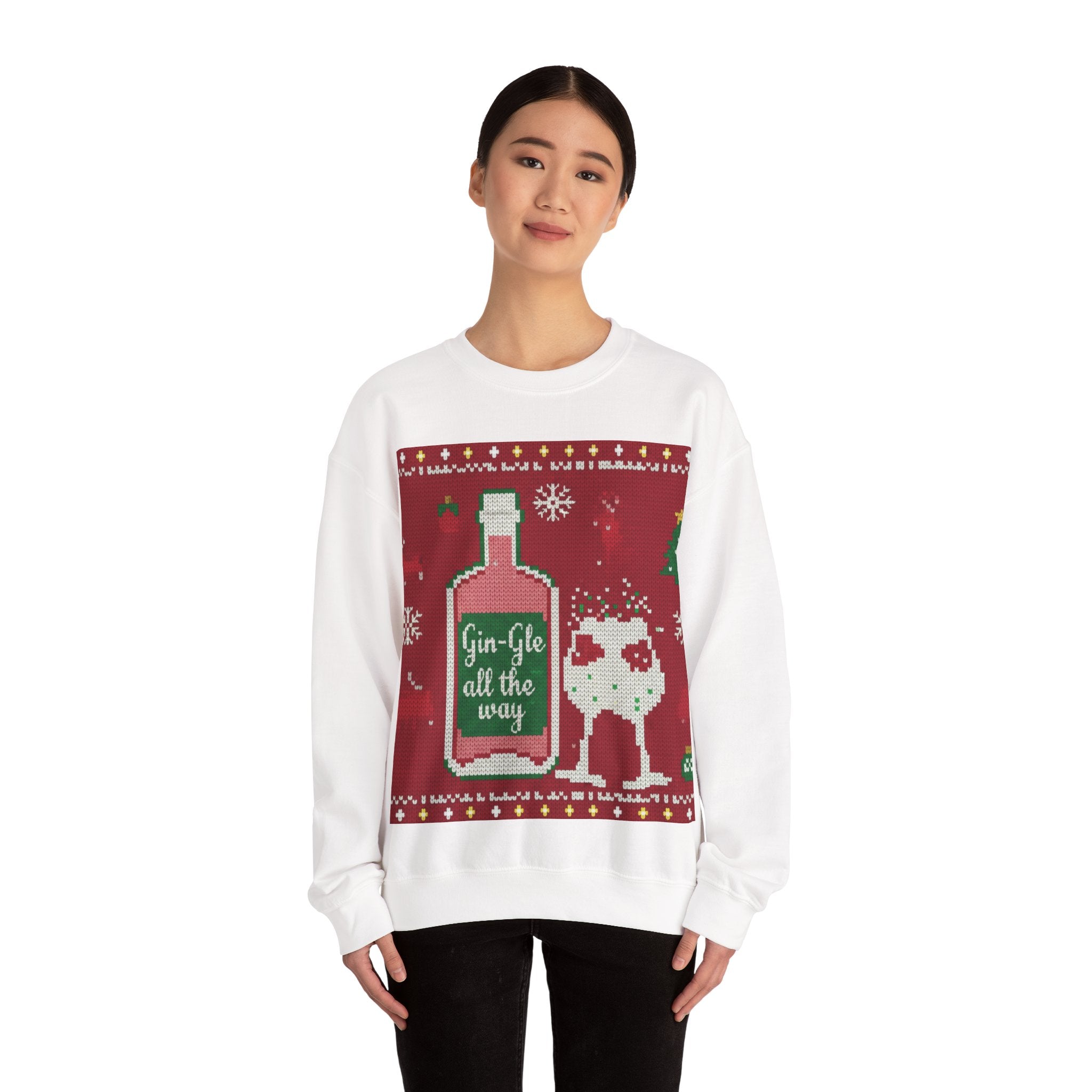 Ugly Xmas Jumper Sweatshirt — "Gin-Gle All the Way" Christmas Crewneck