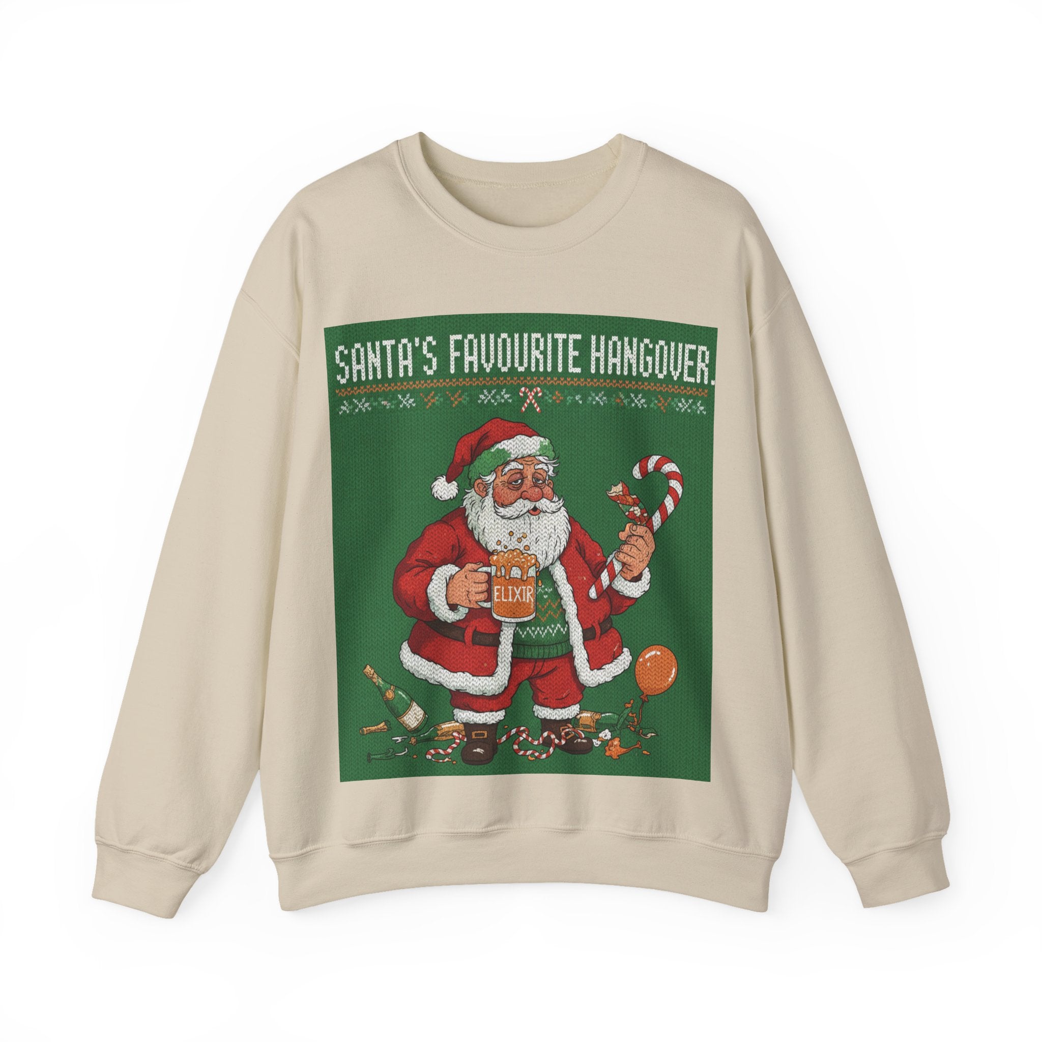 Ugly Xmas Jumper Sweatshirt — "Santas Favourite Hangover" Christmas Crewneck