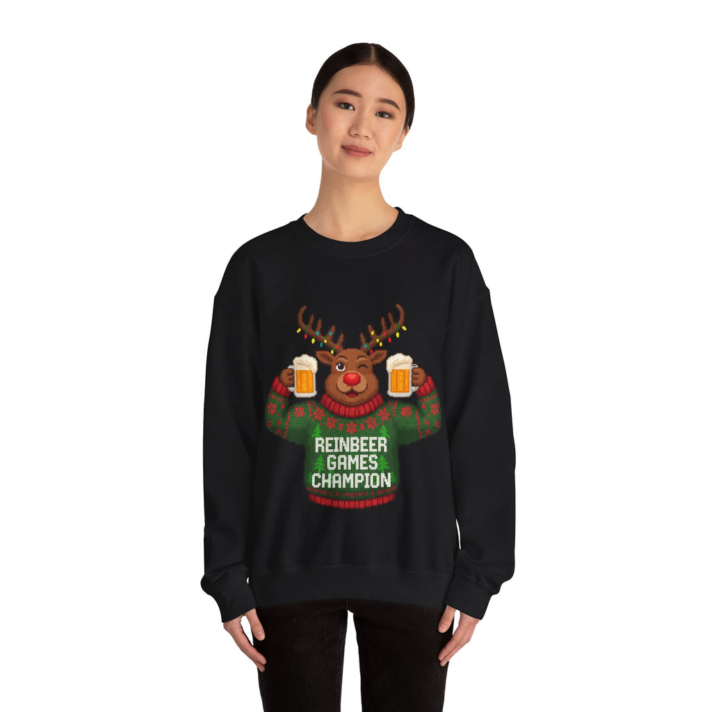 Ugly Xmas Jumper Sweatshirt — "Reinbeer Games Champion" Christmas Crewneck