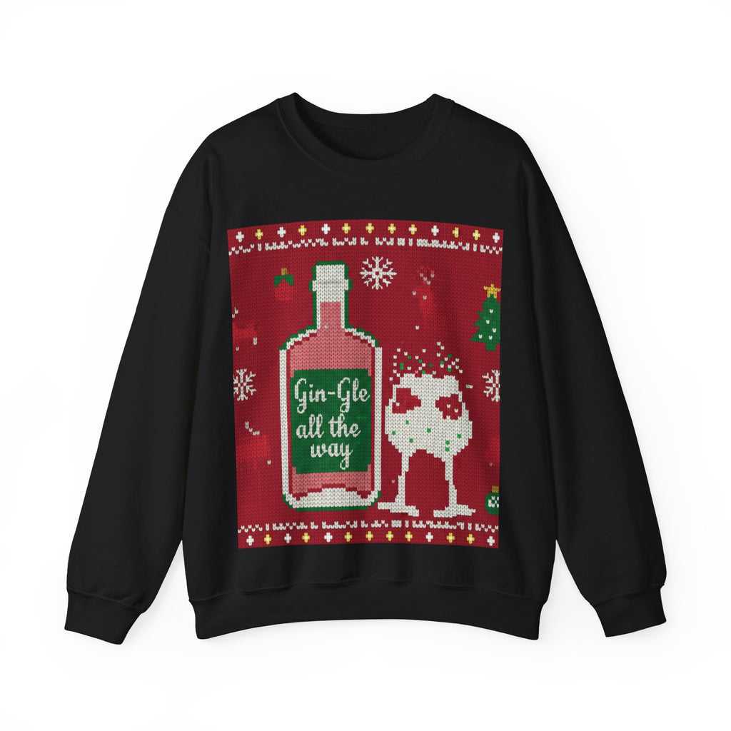 Ugly Xmas Jumper Sweatshirt — "Gin-Gle All the Way" Christmas Crewneck