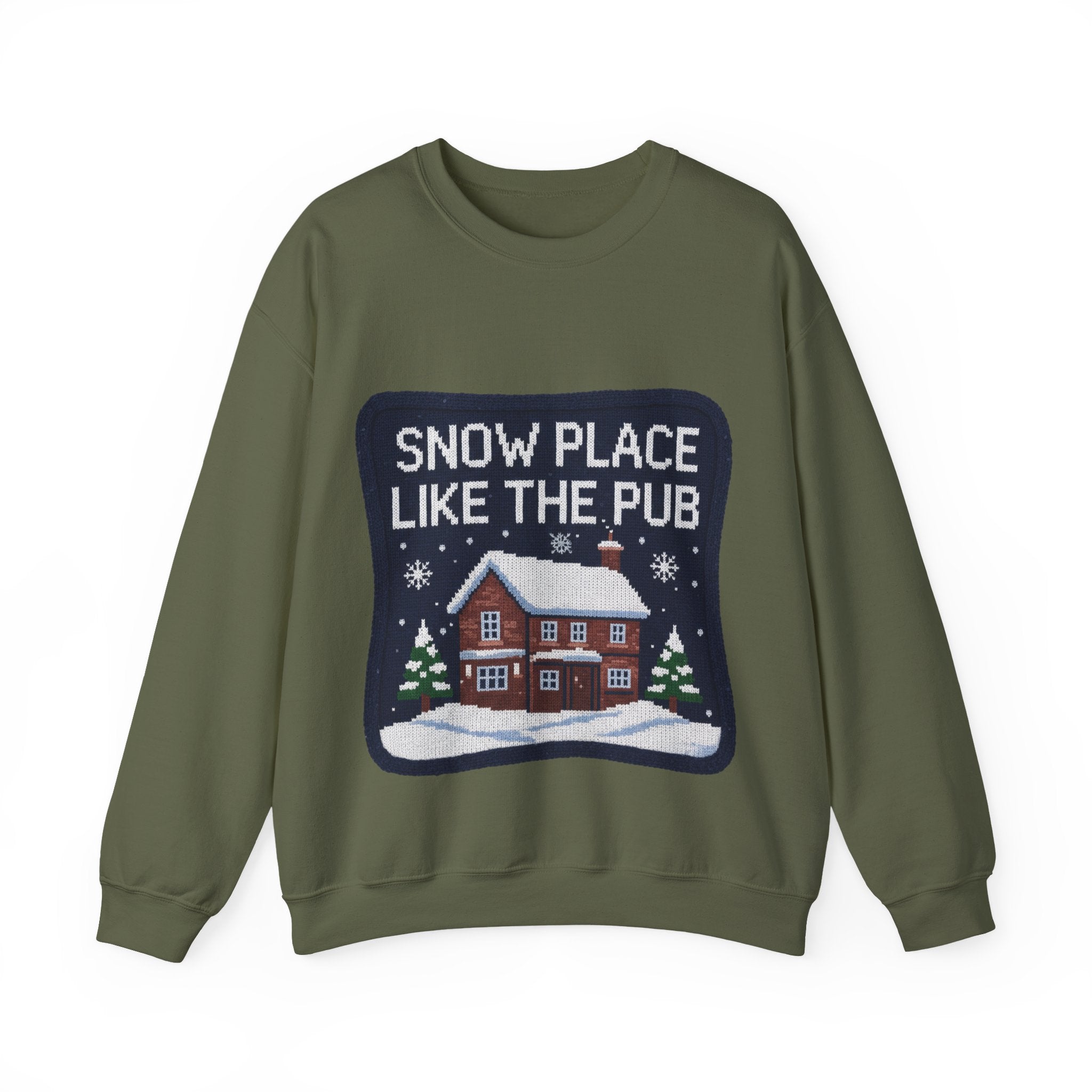 Ugly Xmas Jumper Sweatshirt — "Snow place like the pub" Christmas Crewneck