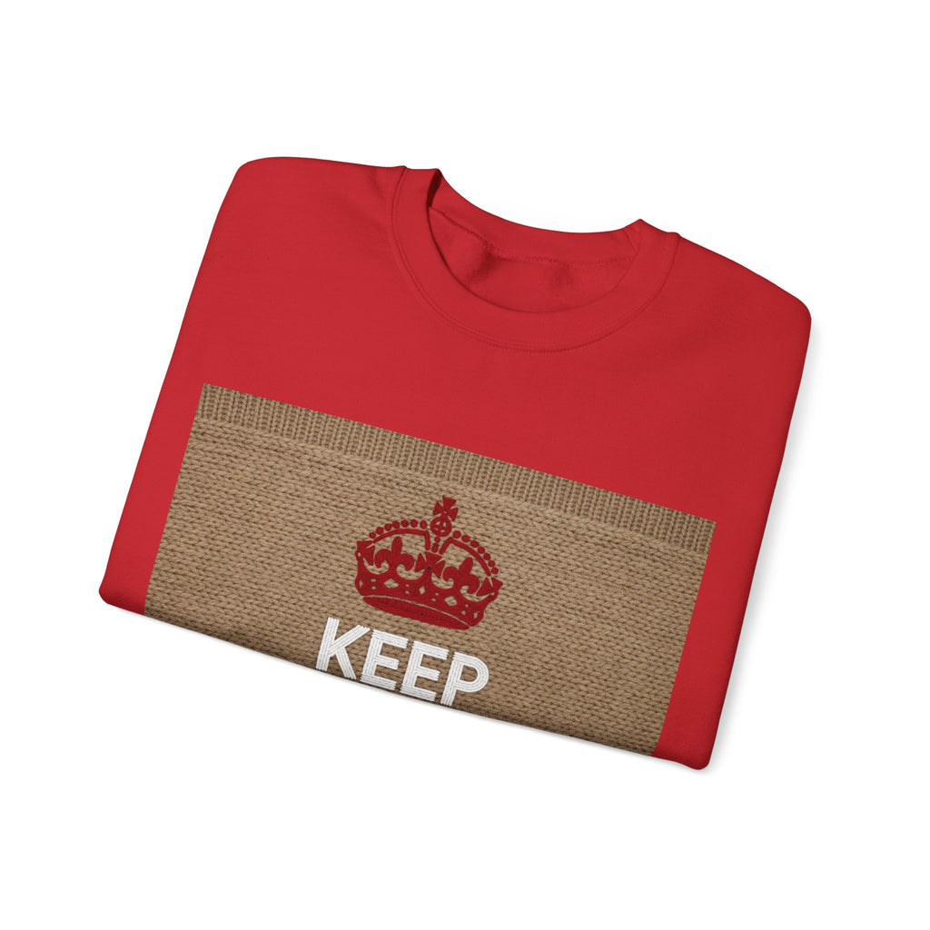 Ugly Xmas Jumper Sweatshirt — "KEEP CALM AND PASS THE STUFFING" Christmas Crewneck