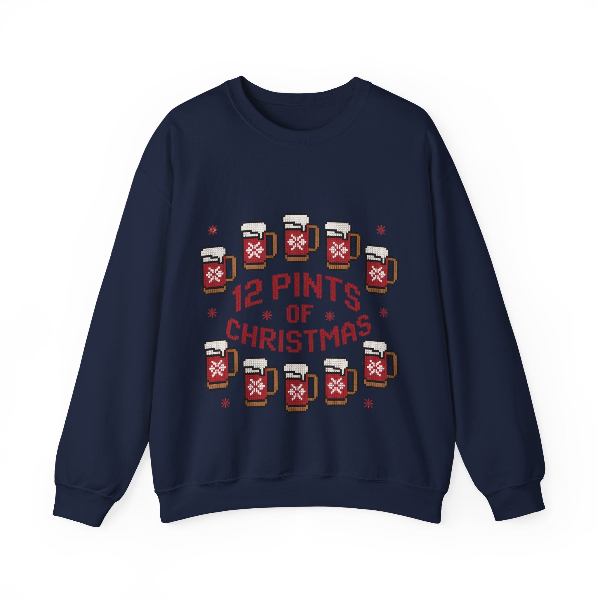 Ugly Xmas Jumper Sweatshirt — "12 Pints of Christmas" Christmas Crewneck