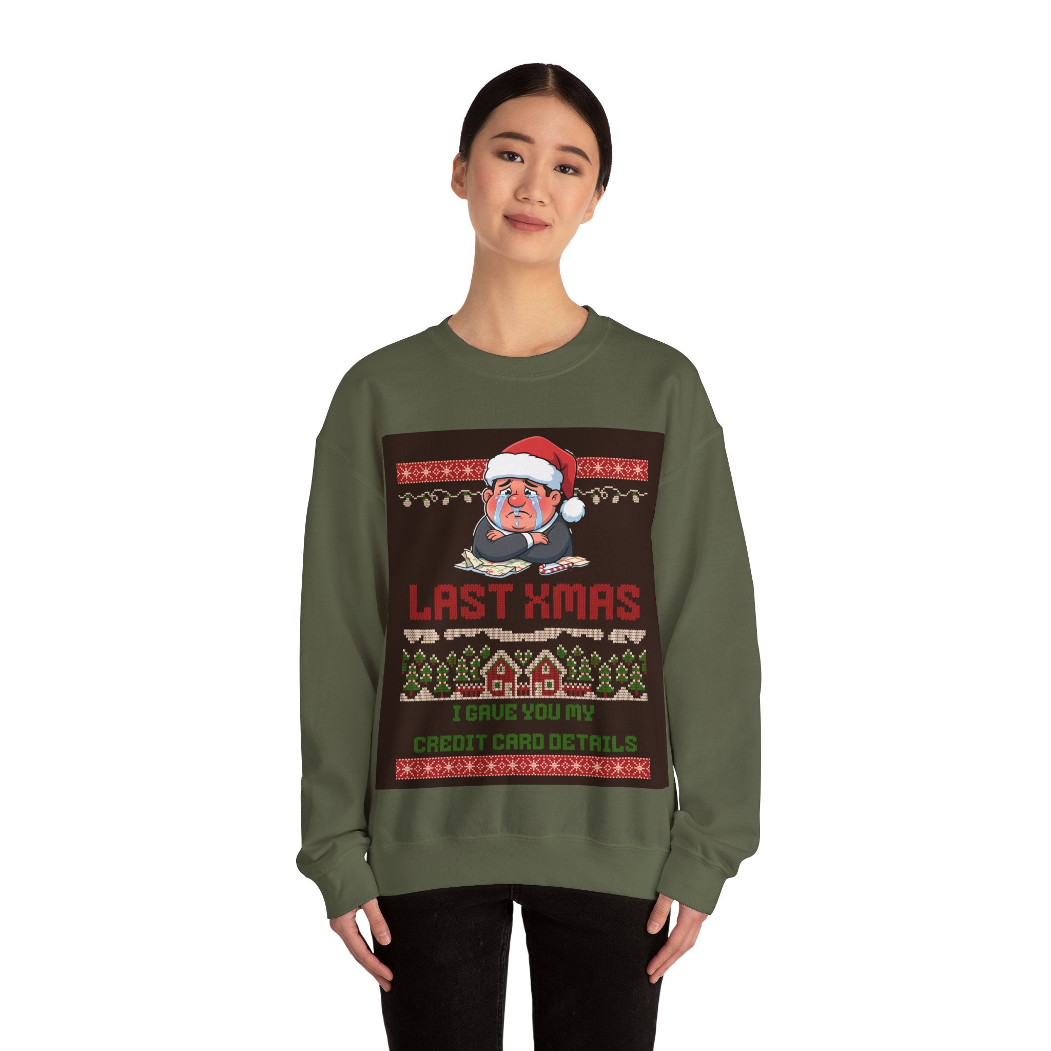 Ugly Xmas Jumper Sweatshirt — "Last Xmas I gave you my credit card" Christmas Crewneck