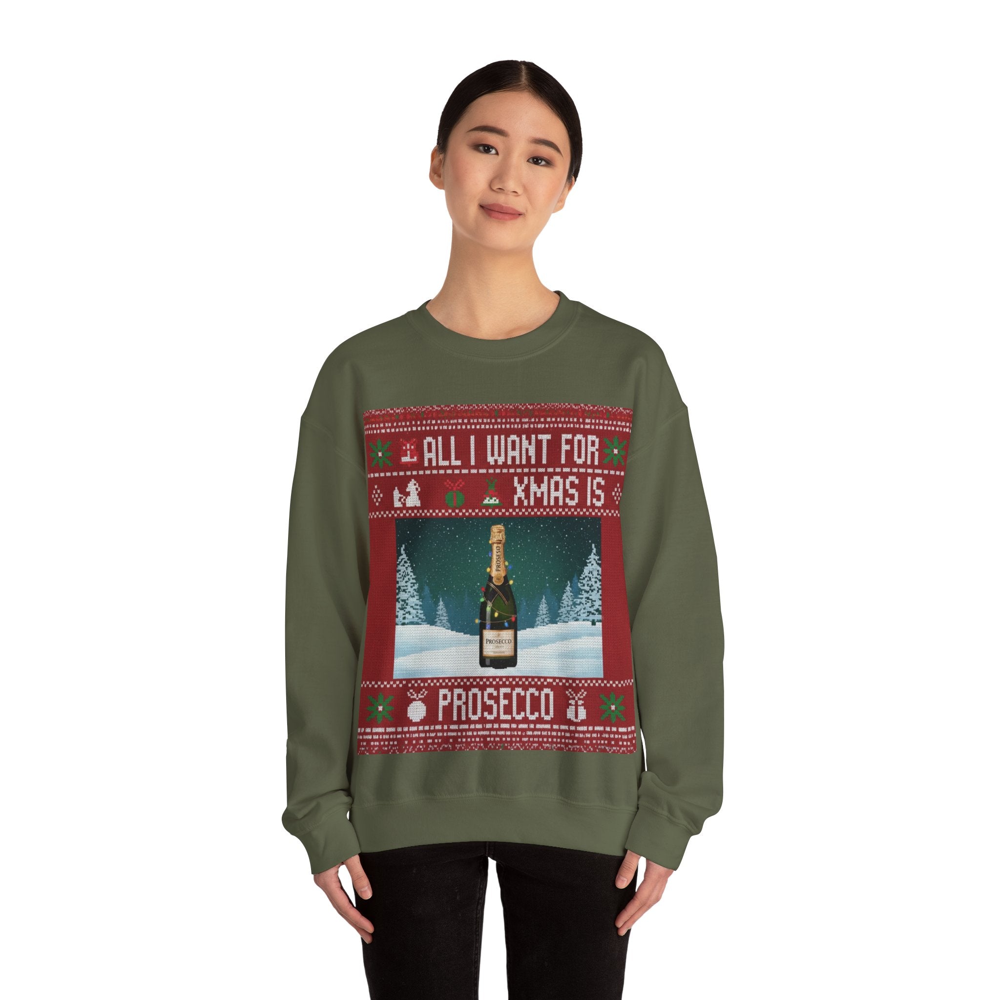 Ugly Xmas Jumper Sweatshirt — "All I want for Xmas is" Christmas Crewneck