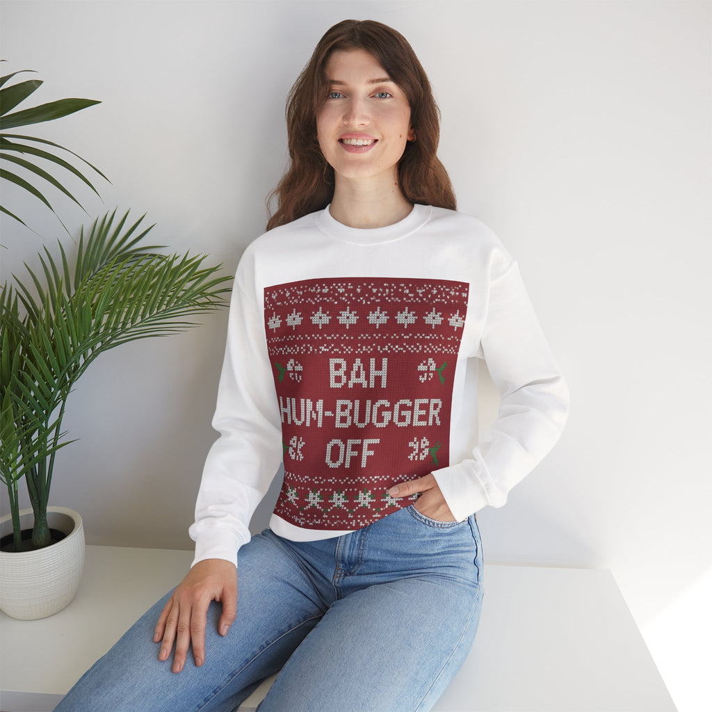 Ugly Xmas Jumper Sweatshirt — "Bah Hum Bugger" Christmas Crewneck