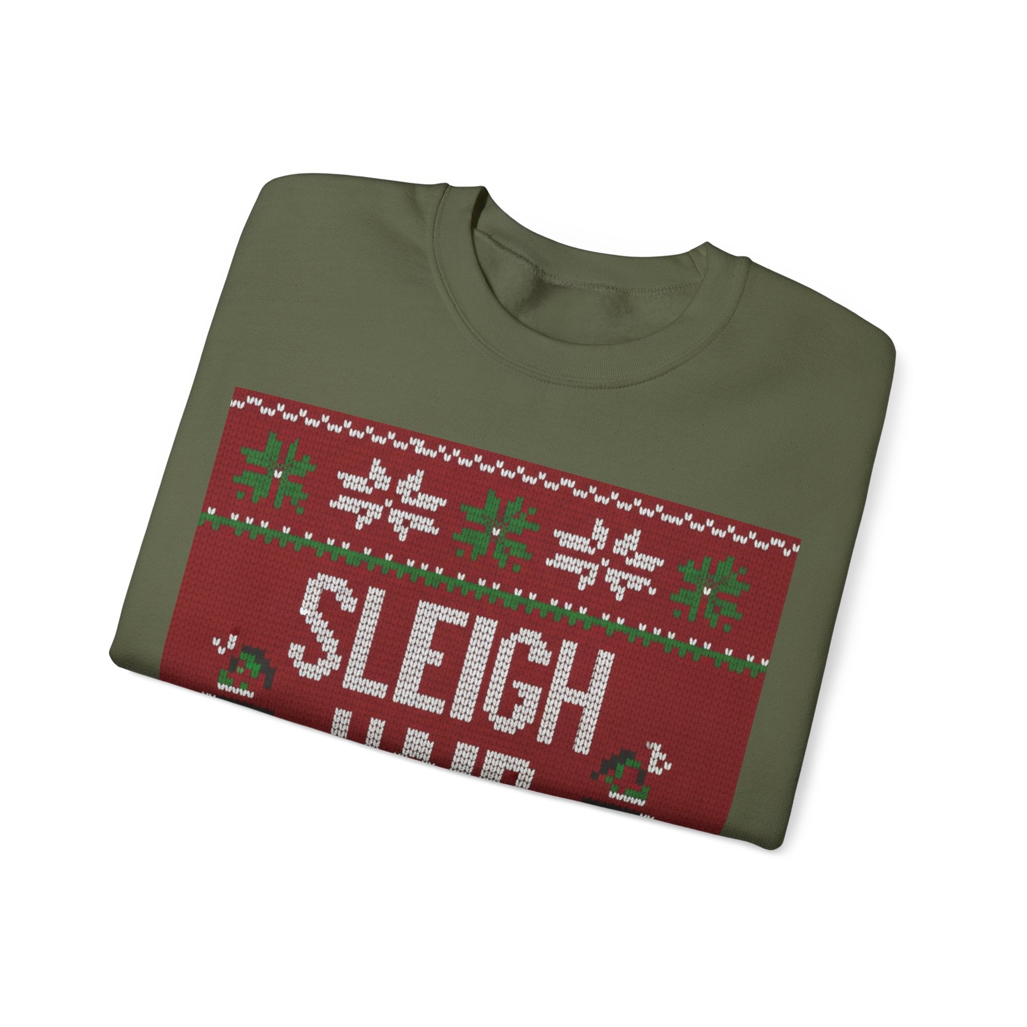 Ugly Xmas Jumper Sweatshirt — "Sleigh Hair Don't Care" Christmas Crewneck