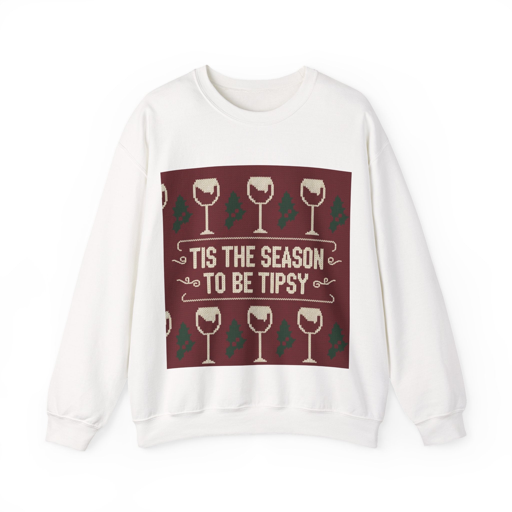 Ugly Xmas Jumper Sweatshirt — "Tis the Season to be Tipsy" Christmas Crewneck