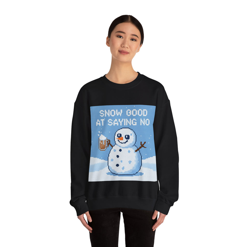 Ugly Xmas Jumper Sweatshirt — "Snow good at saying no" Christmas Crewneck