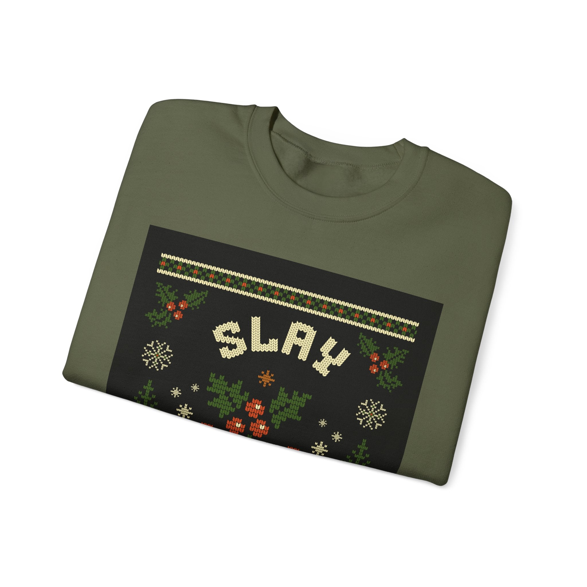 Ugly Xmas Jumper Sweatshirt — "Slay All Day" Christmas Crewneck