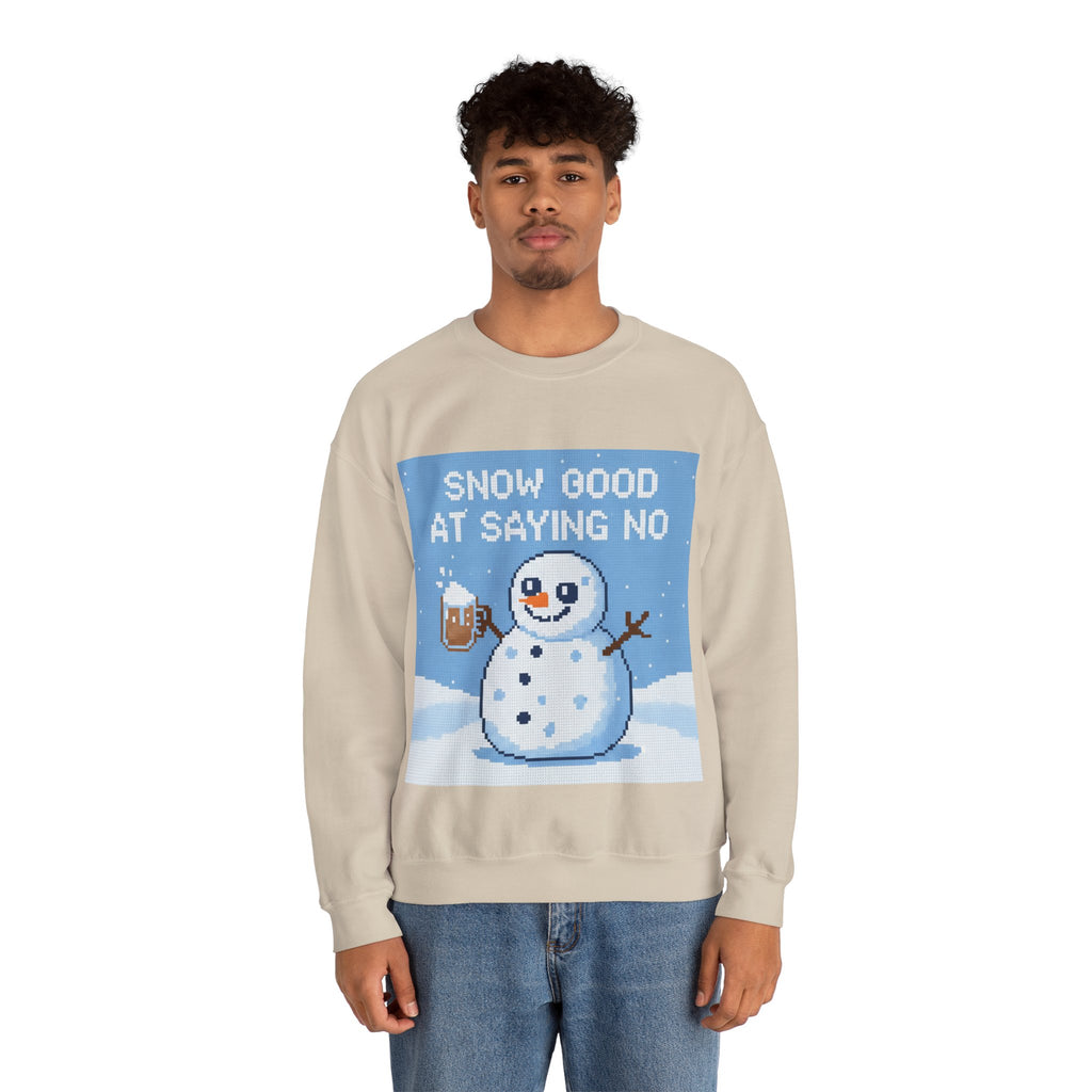 Ugly Xmas Jumper Sweatshirt — "Snow good at saying no" Christmas Crewneck
