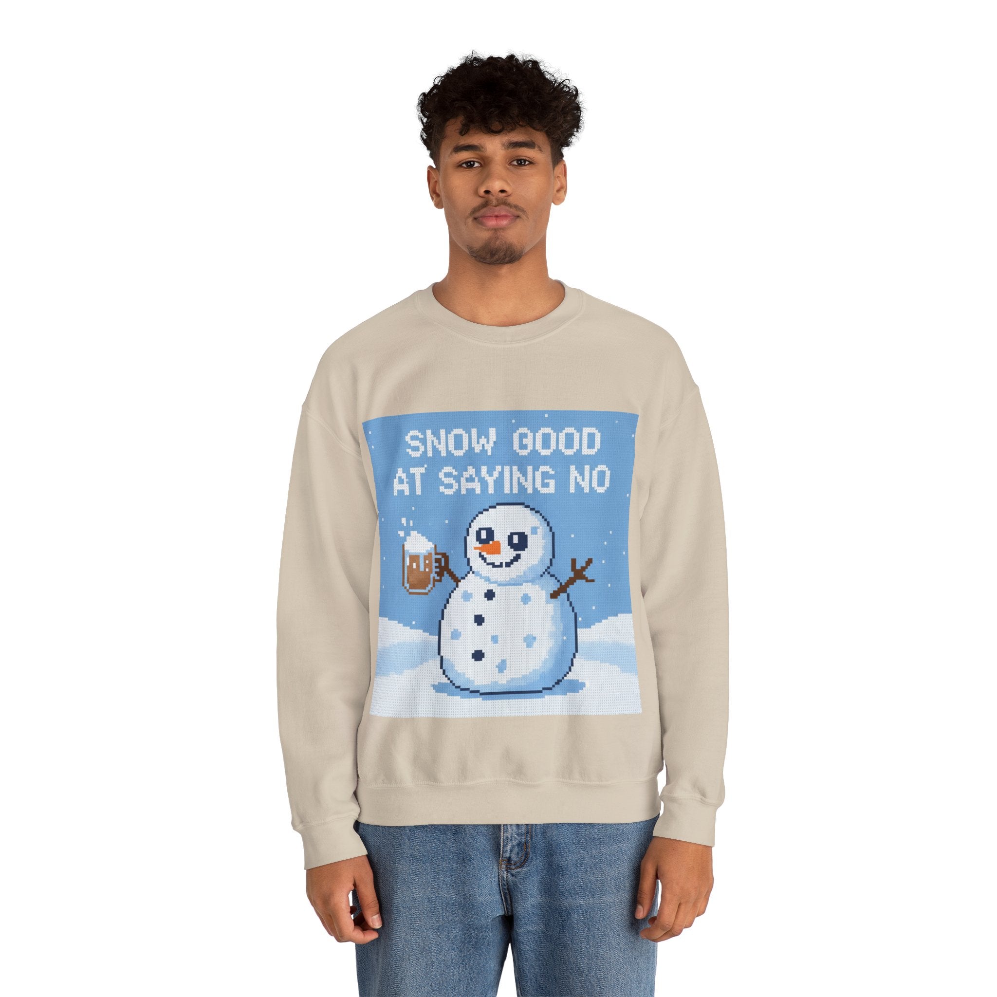 Ugly Xmas Jumper Sweatshirt — "Snow good at saying no" Christmas Crewneck