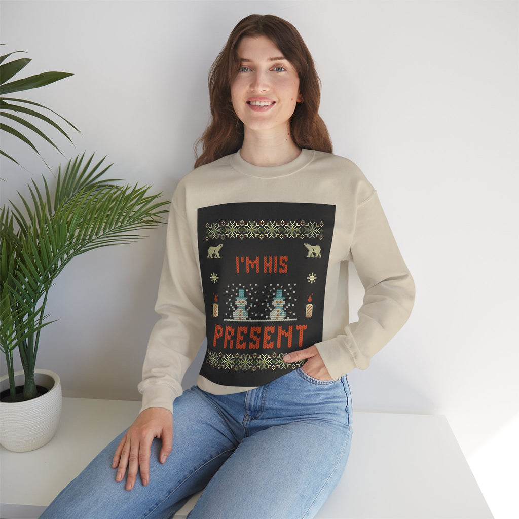 Ugly Xmas Jumper Sweatshirt — "I'm His Present" Christmas Crewneck