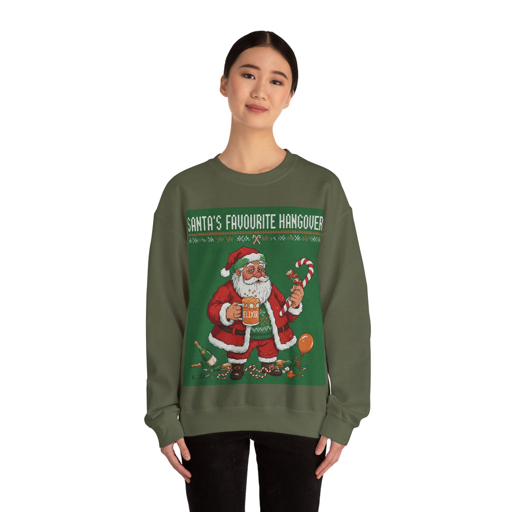 Ugly Xmas Jumper Sweatshirt — "Santas Favourite Hangover" Christmas Crewneck