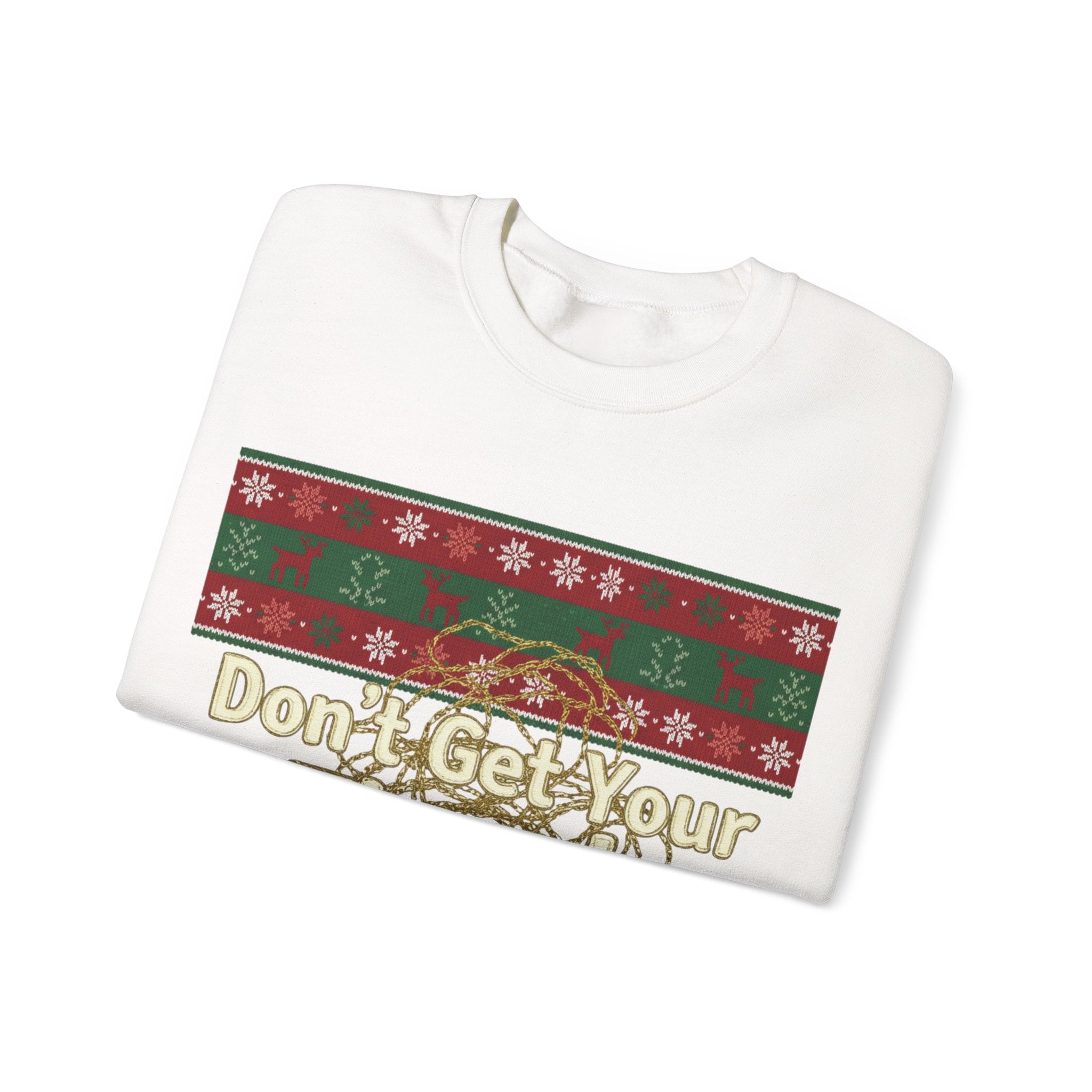 Ugly Xmas Jumper Sweatshirt — "Don't get your tinsel in a tangle" Christmas Crewneck