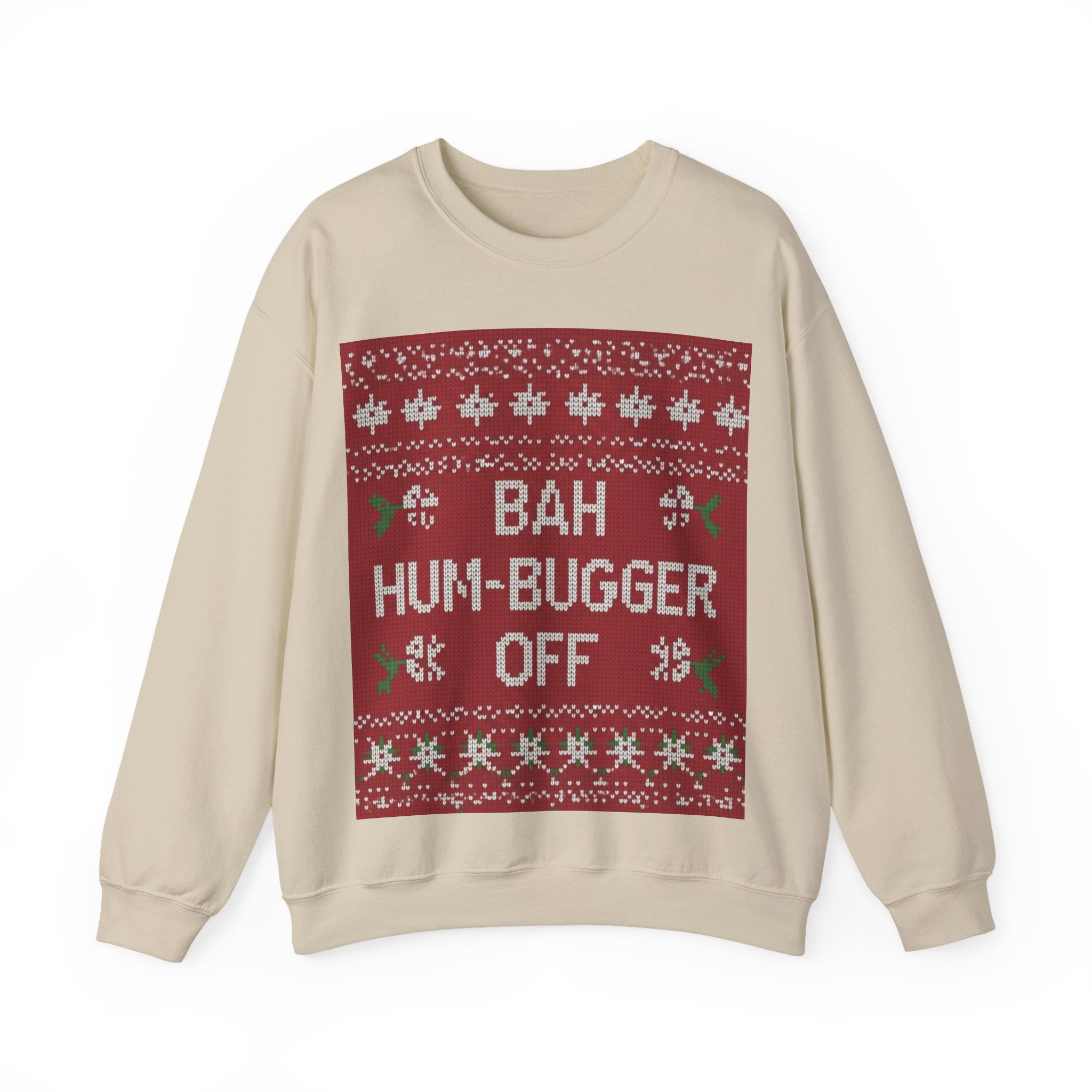 Ugly Xmas Jumper Sweatshirt — "Bah Hum Bugger" Christmas Crewneck