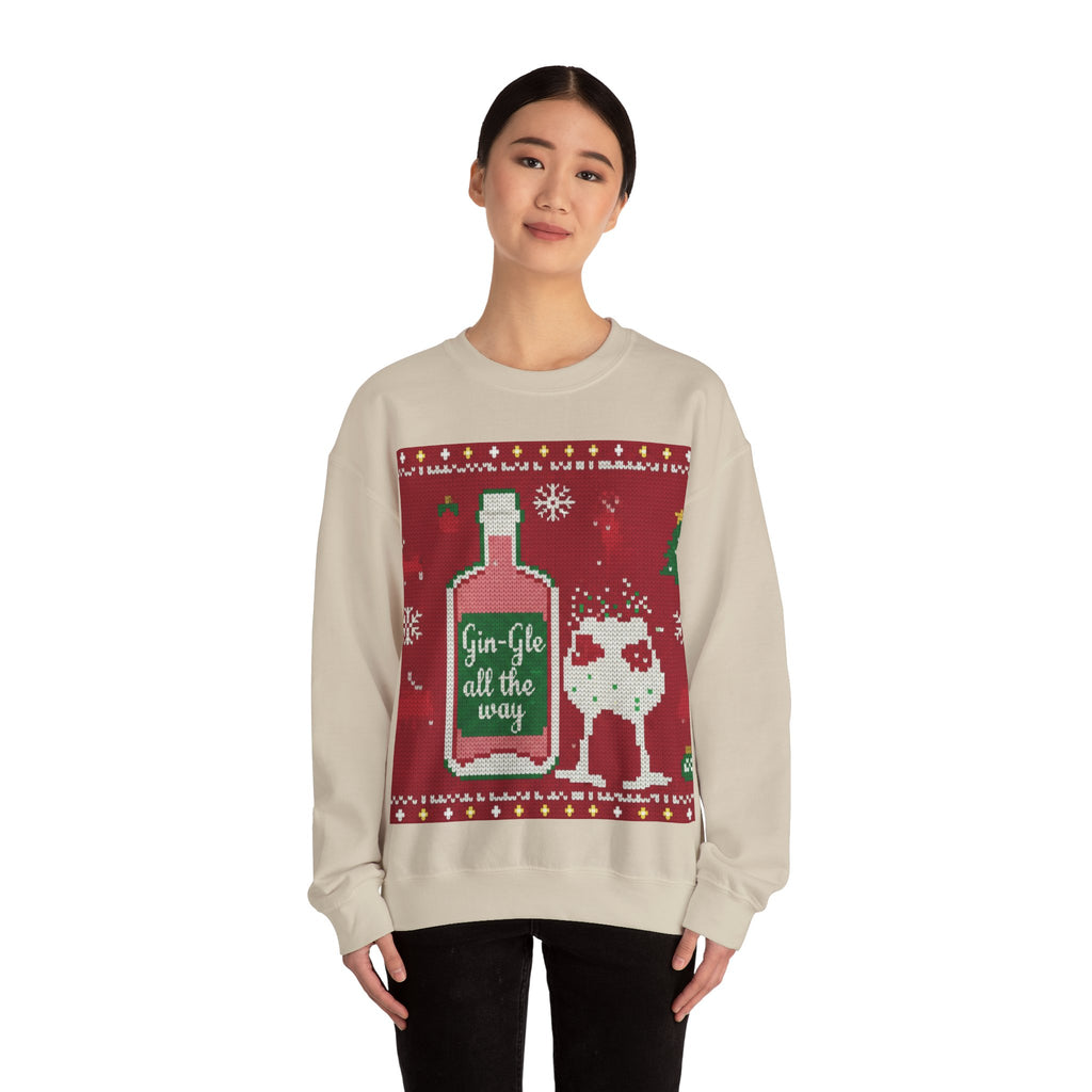 Ugly Xmas Jumper Sweatshirt — "Gin-Gle All the Way" Christmas Crewneck