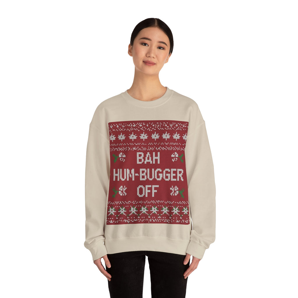 Ugly Xmas Jumper Sweatshirt — "Bah Hum Bugger" Christmas Crewneck