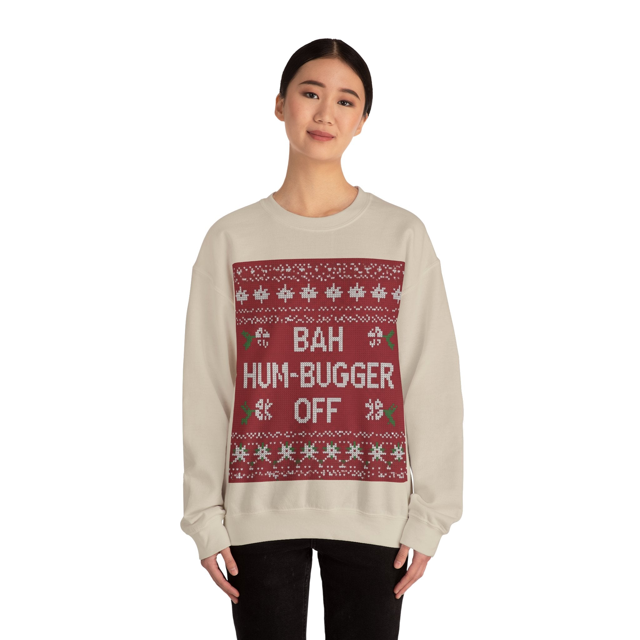 Ugly Xmas Jumper Sweatshirt — "Bah Hum Bugger" Christmas Crewneck