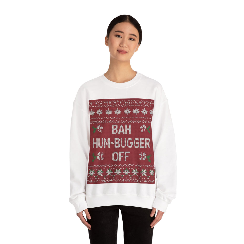 Ugly Xmas Jumper Sweatshirt — "Bah Hum Bugger" Christmas Crewneck