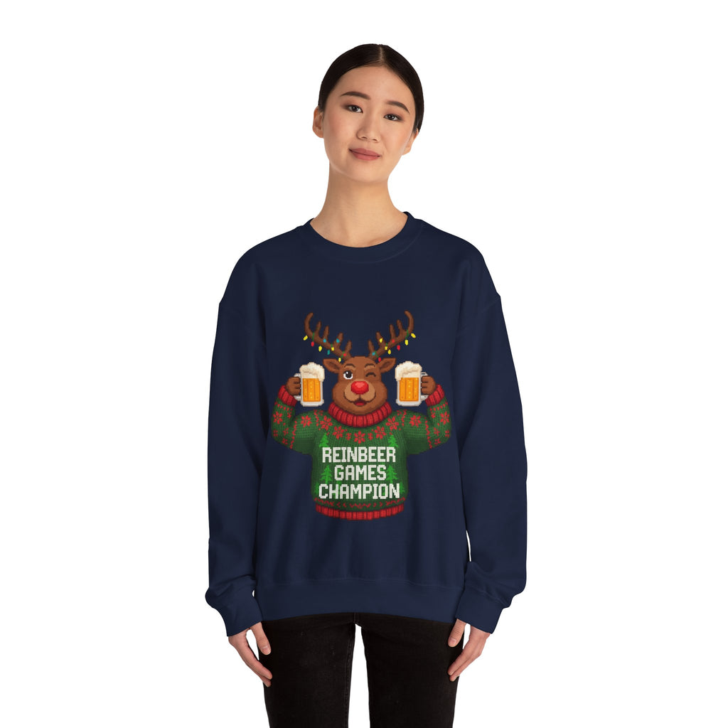 Ugly Xmas Jumper Sweatshirt — "Reinbeer Games Champion" Christmas Crewneck