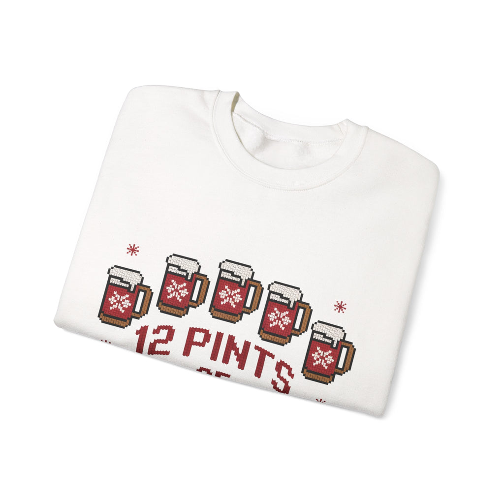 Ugly Xmas Jumper Sweatshirt — "12 Pints of Christmas" Christmas Crewneck