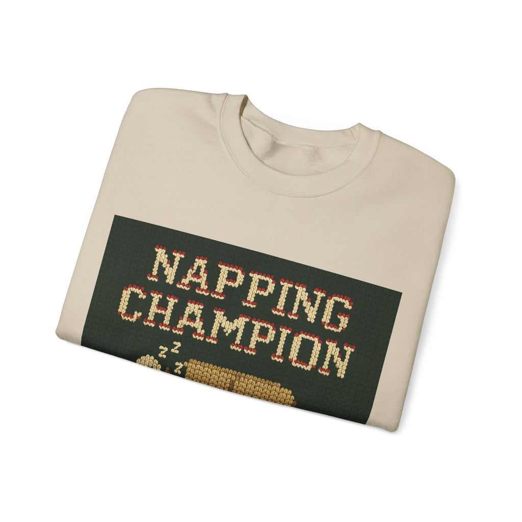 Ugly Xmas Jumper Sweatshirt — "Napping Champion since 1997" Christmas Crewneck