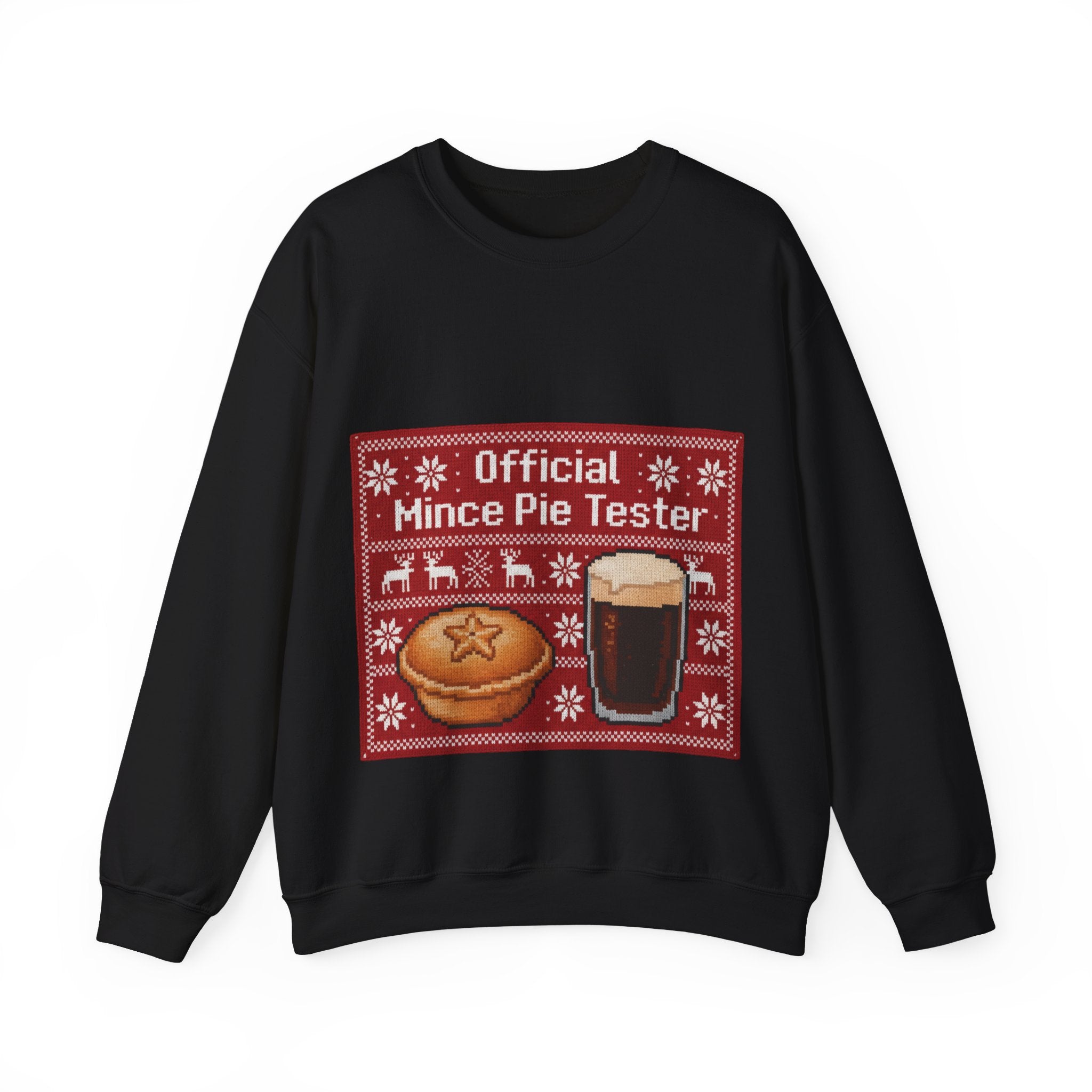 Ugly Xmas Jumper Sweatshirt — "Official Mince Pie Tester" Christmas Crewneck