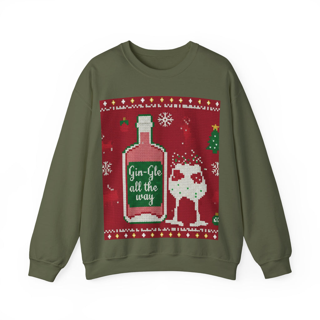 Ugly Xmas Jumper Sweatshirt — "Gin-Gle All the Way" Christmas Crewneck