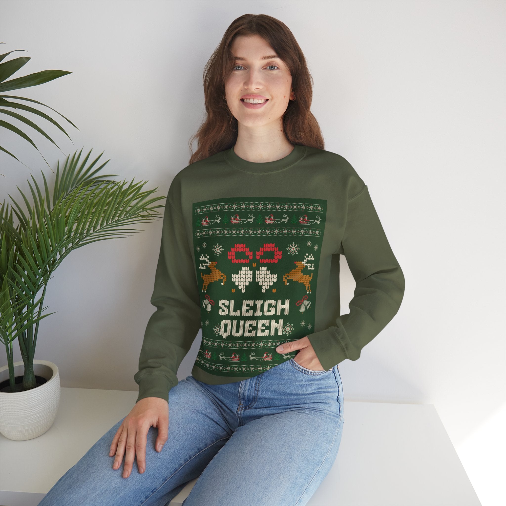 Ugly Xmas Jumper Sweatshirt — "Sleigh Queen" Christmas Crewneck