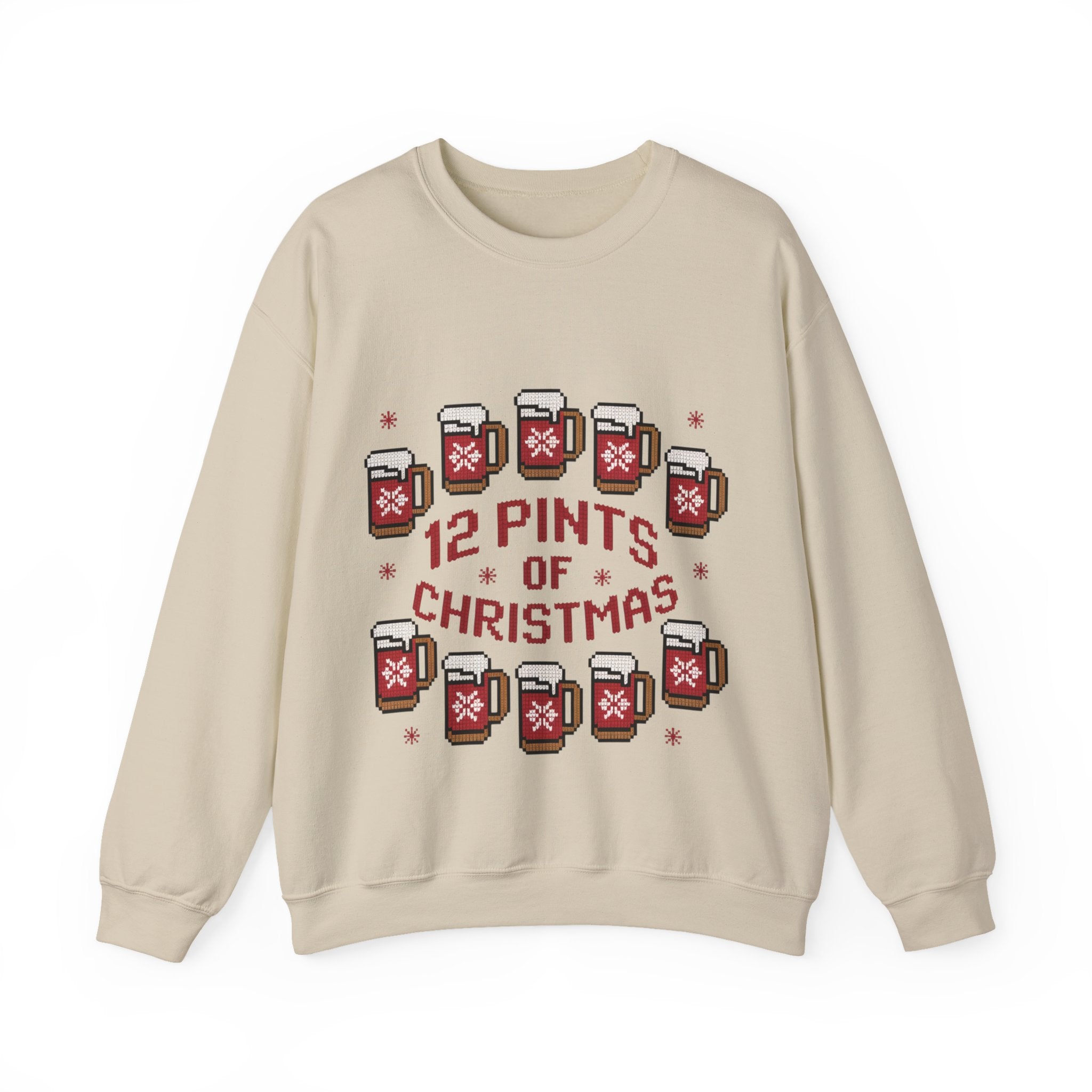 Ugly Xmas Jumper Sweatshirt — "12 Pints of Christmas" Christmas Crewneck