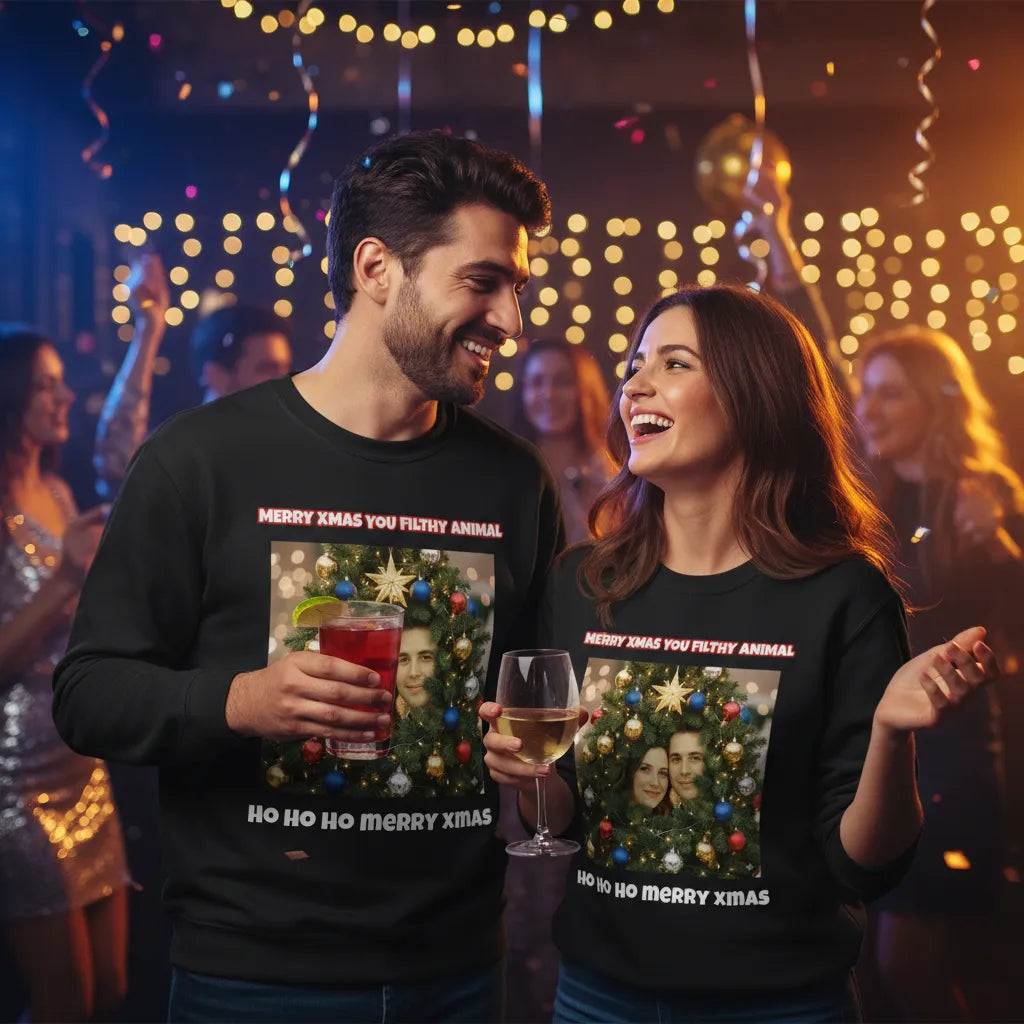 Make us a Christmas Tree Couples - Personalised Ugly Xmas Jumper