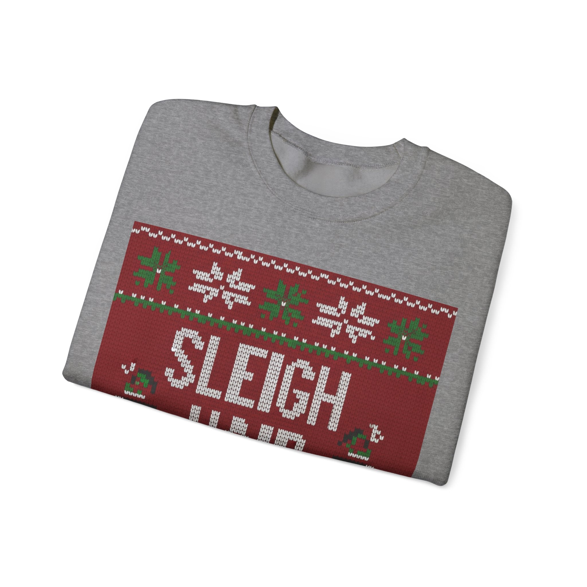 Ugly Xmas Jumper Sweatshirt — "Sleigh Hair Don't Care" Christmas Crewneck