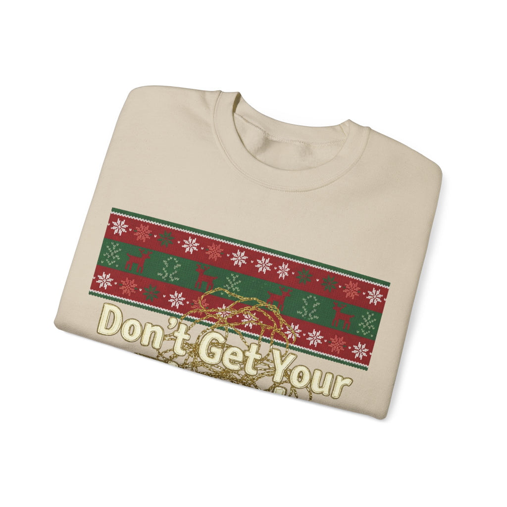 Ugly Xmas Jumper Sweatshirt — "Don't get your tinsel in a tangle" Christmas Crewneck