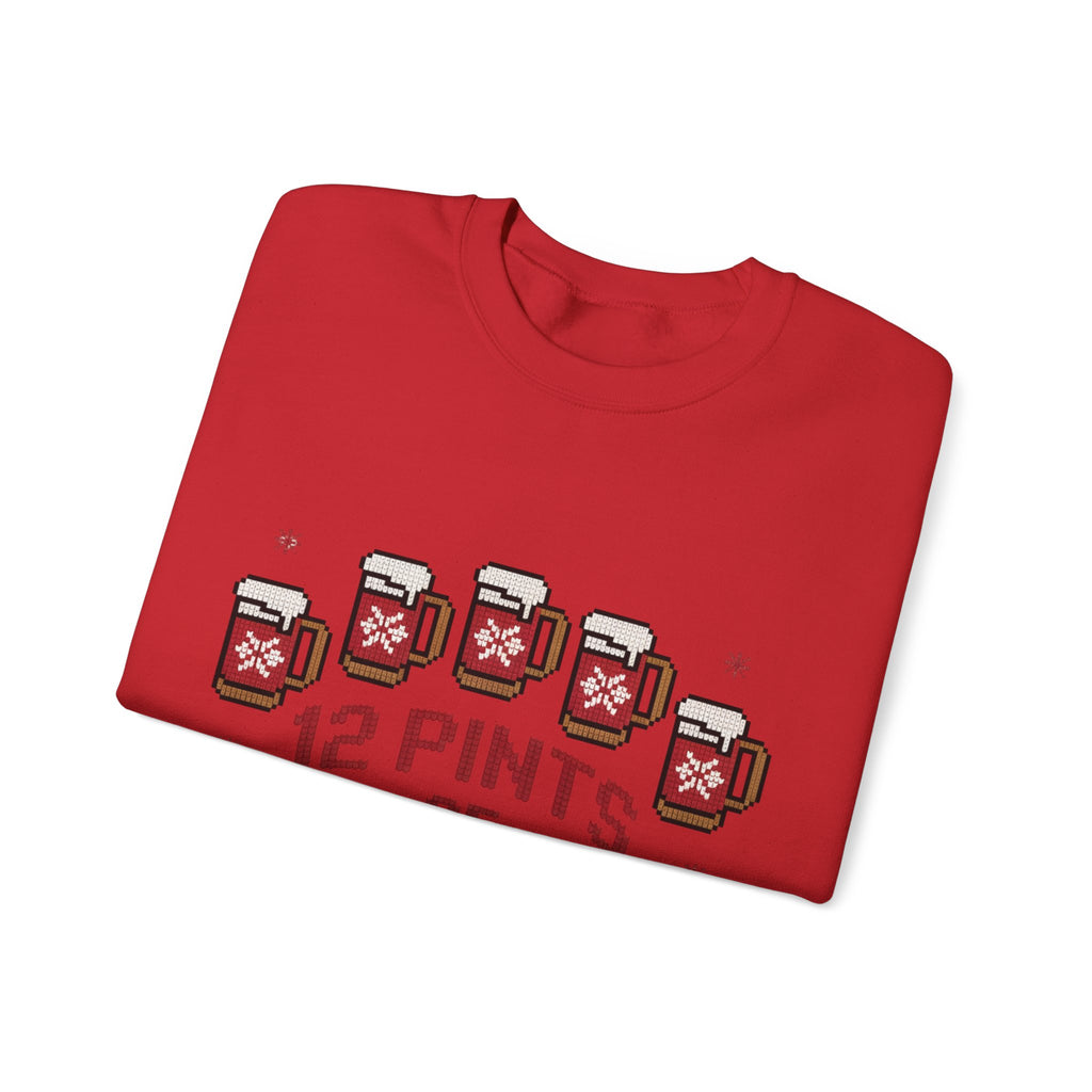 Ugly Xmas Jumper Sweatshirt — "12 Pints of Christmas" Christmas Crewneck