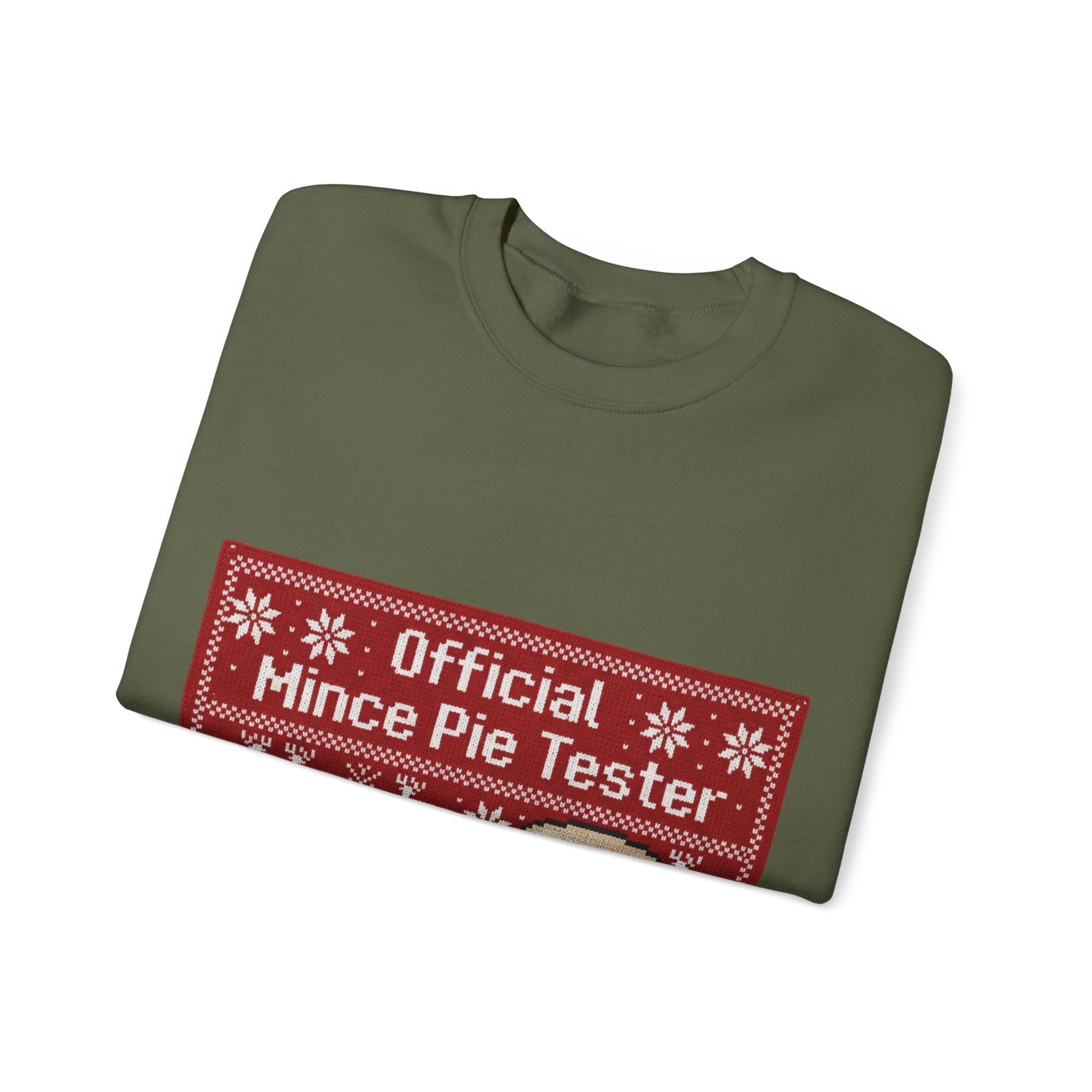 Ugly Xmas Jumper Sweatshirt — "Official Mince Pie Tester" Christmas Crewneck