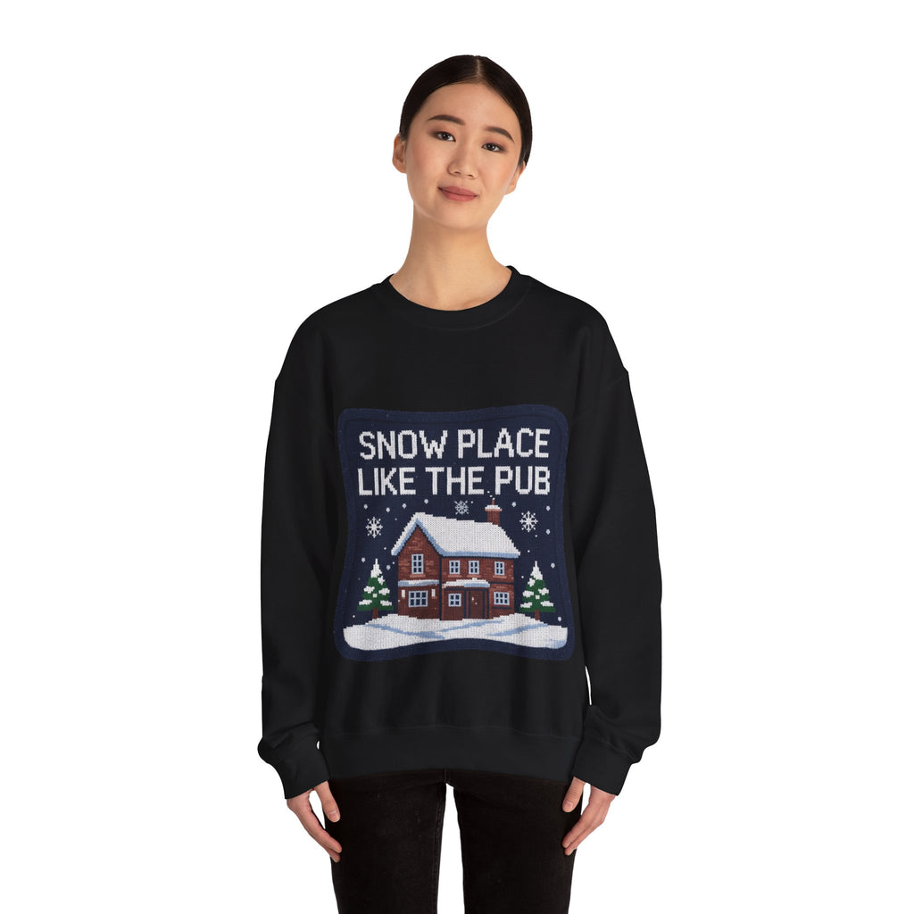 Ugly Xmas Jumper Sweatshirt — "Snow place like the pub" Christmas Crewneck