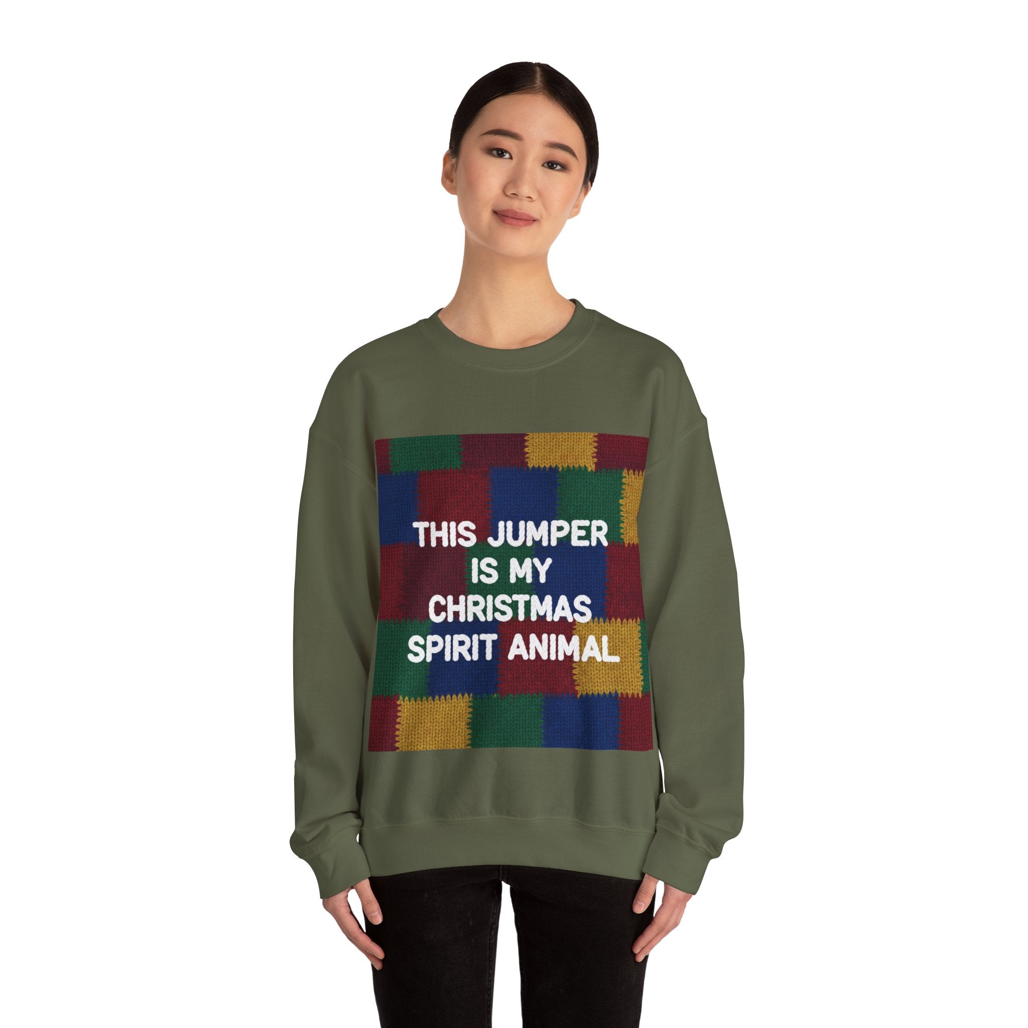 Ugly Xmas Jumper Sweatshirt — "This Jumper is my Christmas Spirit Animal" Christmas Crewneck