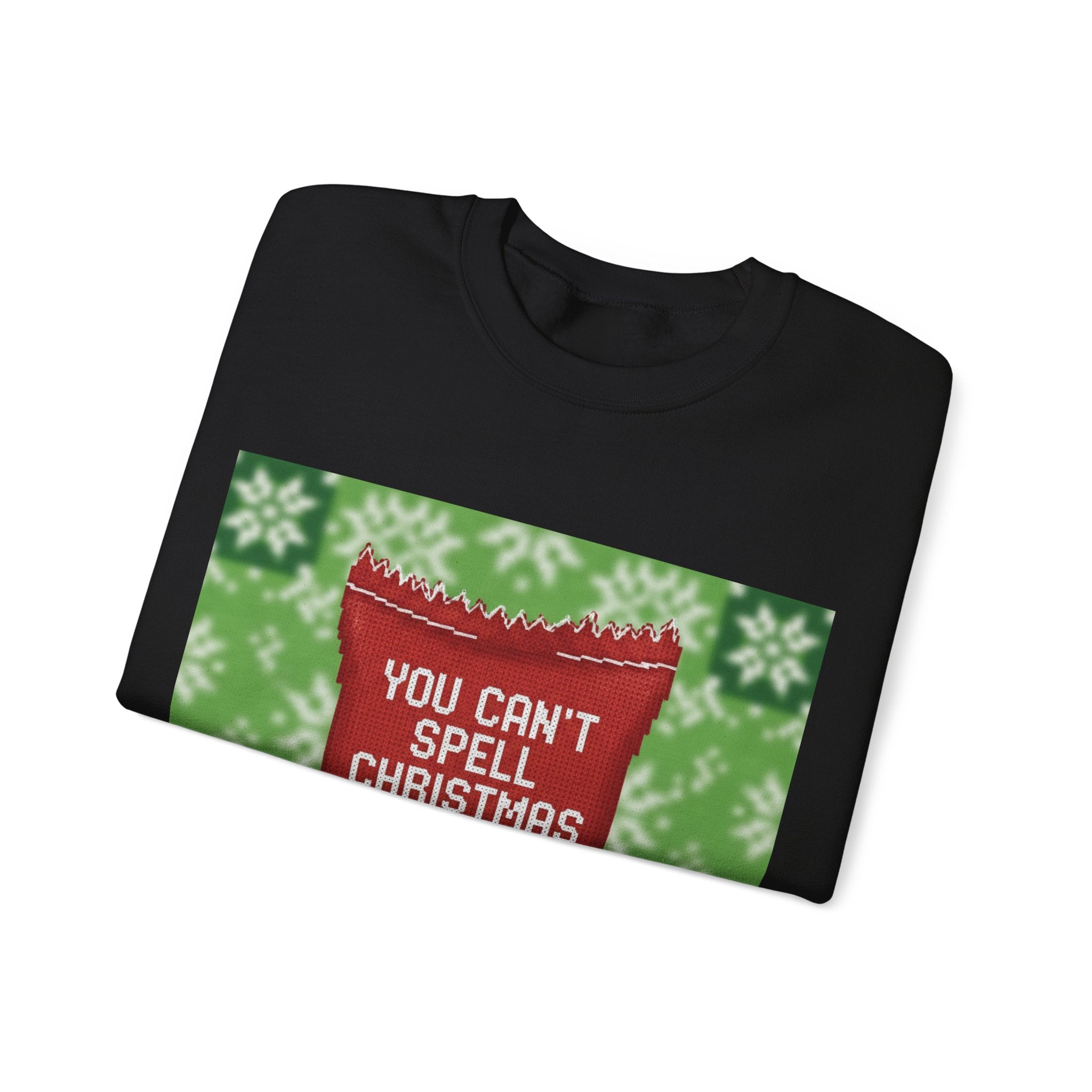 Ugly Xmas Jumper Sweatshirt — "You Can't Spell Christmas without Crisps" Christmas Crewneck