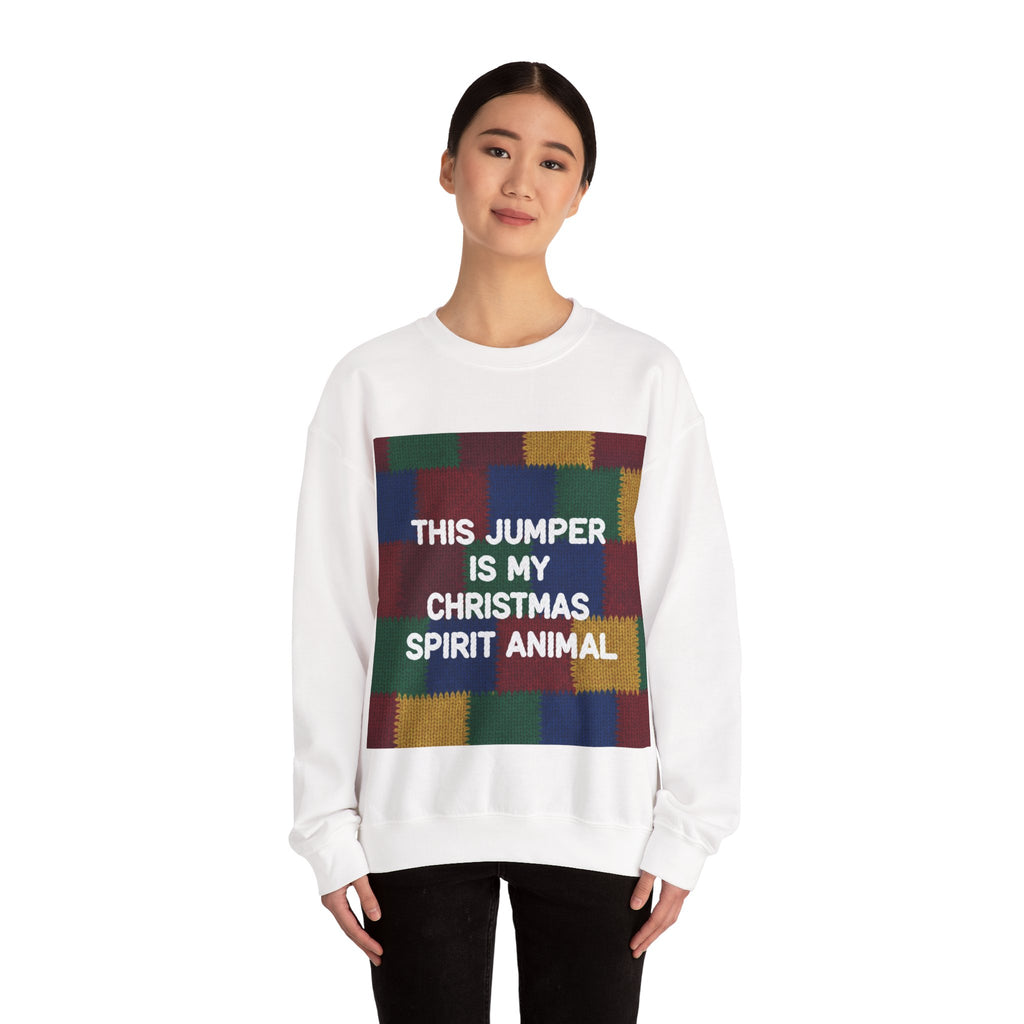 Ugly Xmas Jumper Sweatshirt — "This Jumper is my Christmas Spirit Animal" Christmas Crewneck