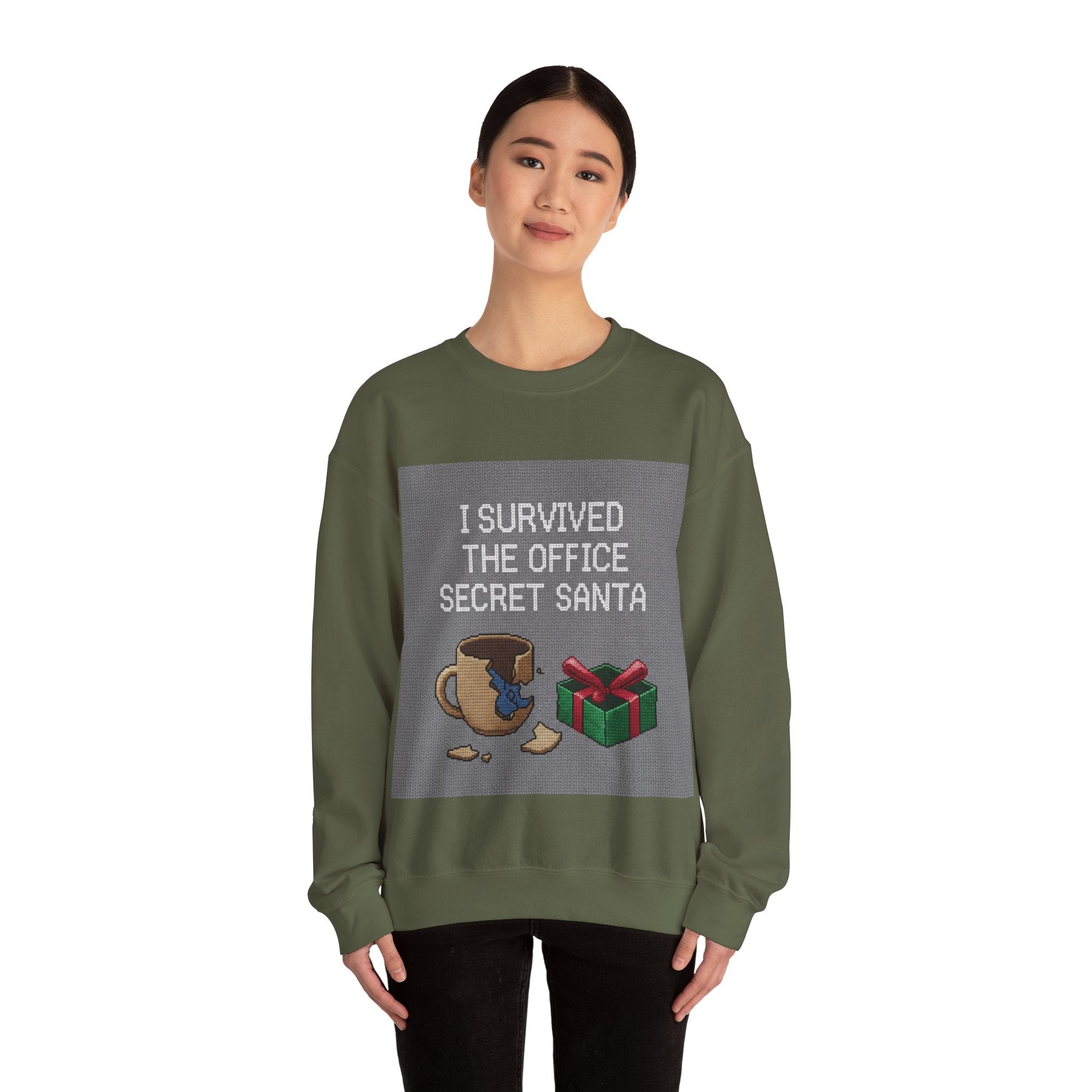 Ugly Christmas Jumper  — I Survived the Office Secret Santa Crewneck