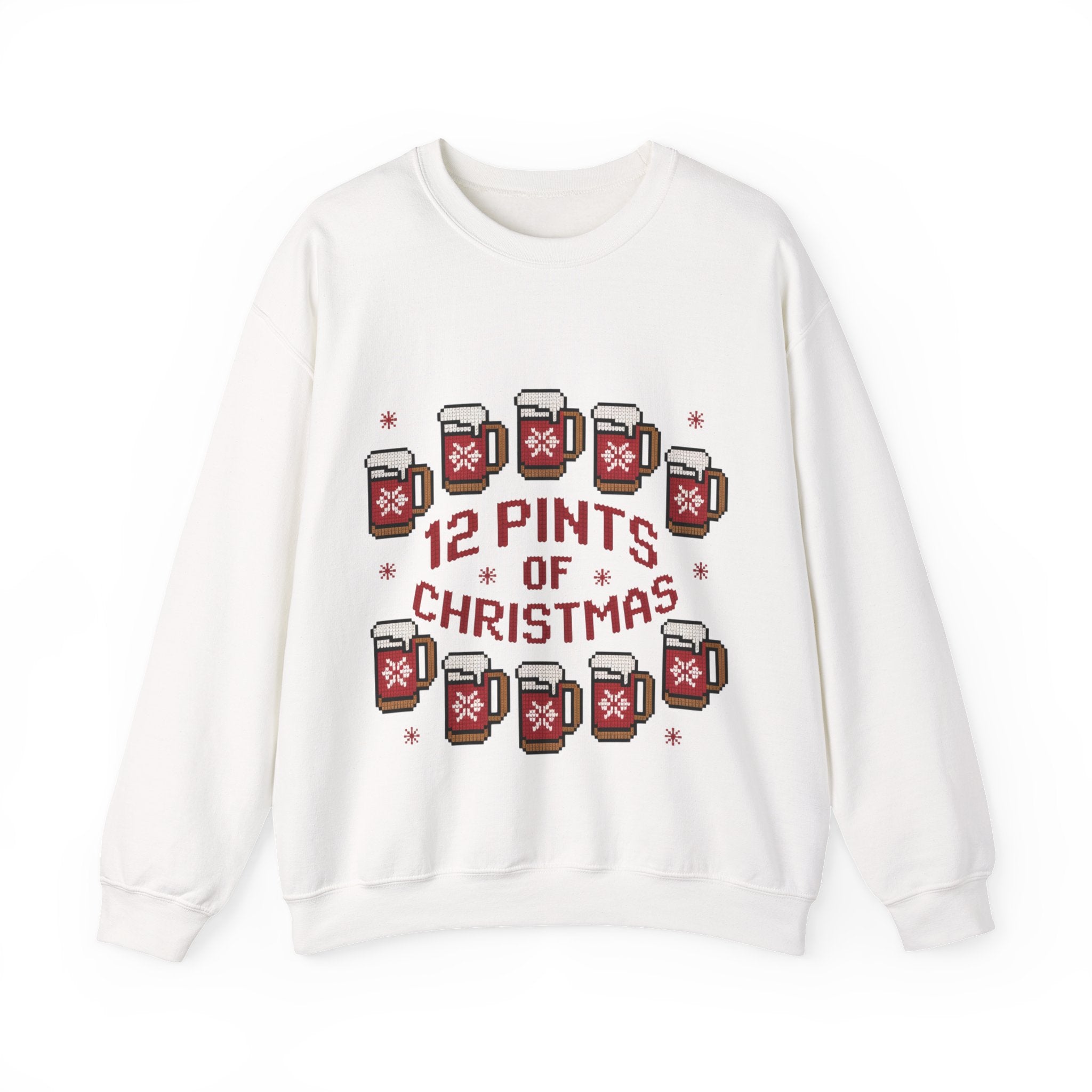 Ugly Xmas Jumper Sweatshirt — "12 Pints of Christmas" Christmas Crewneck