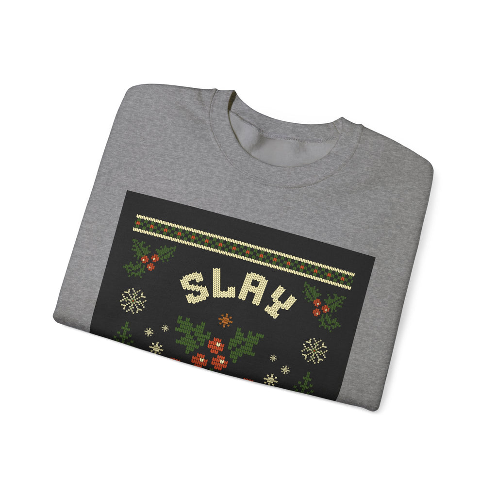 Ugly Xmas Jumper Sweatshirt — "Slay All Day" Christmas Crewneck